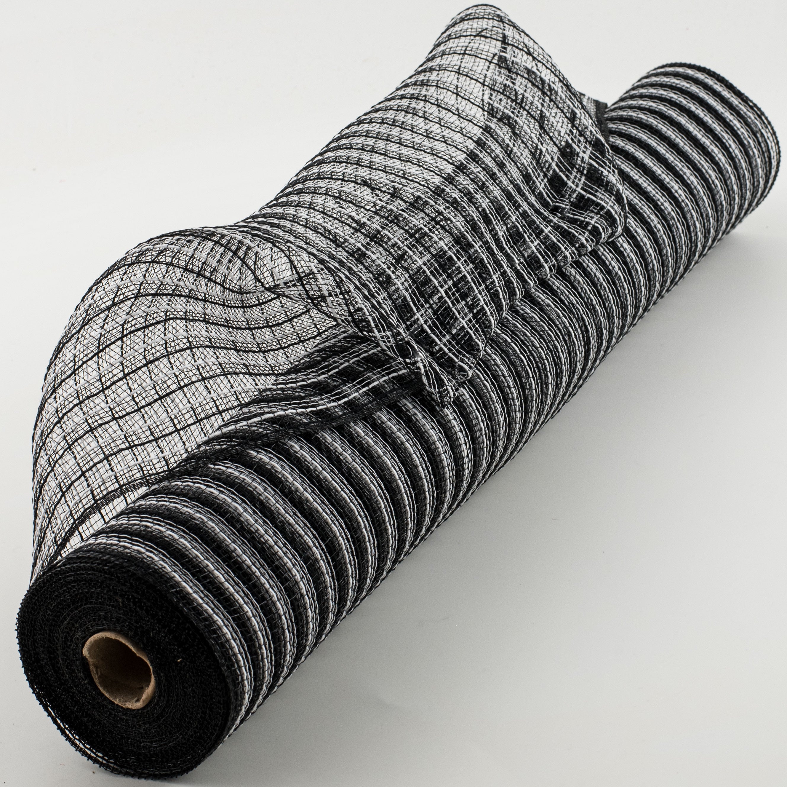 21" Poly Jute Deco Mesh: Black & White Stripe (10 Yards) Item Number: RY900262