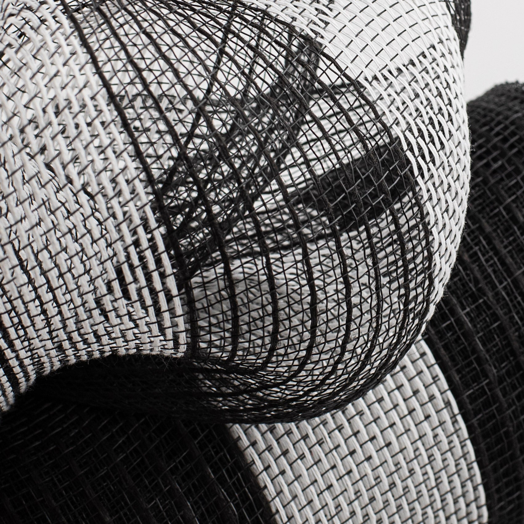 10" Poly Jute Deco Mesh: Black & White Wide Stripe (10 Yards) Lifestyle Photo