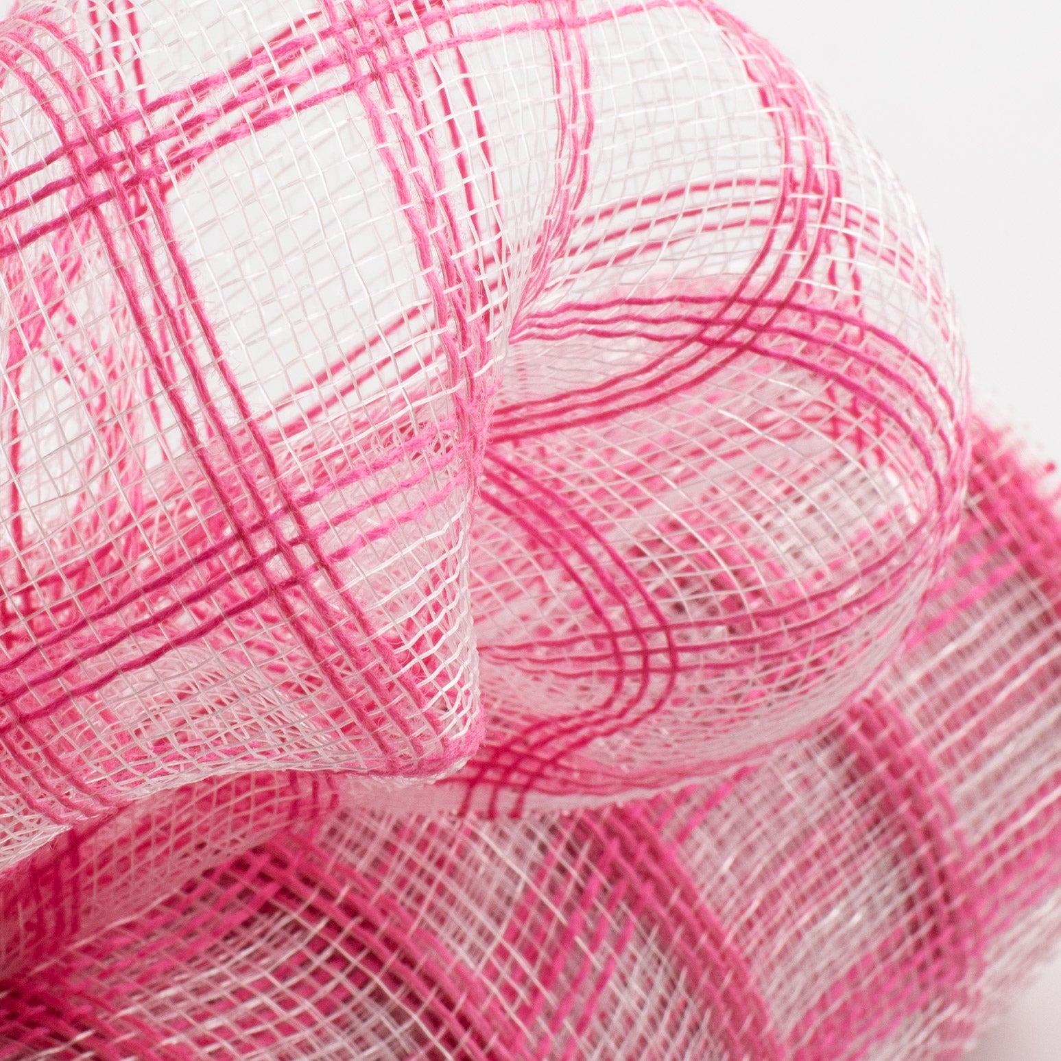 10" Poly Jute Deco Mesh: Dark Pink & Clear Check Lifestyle Photo