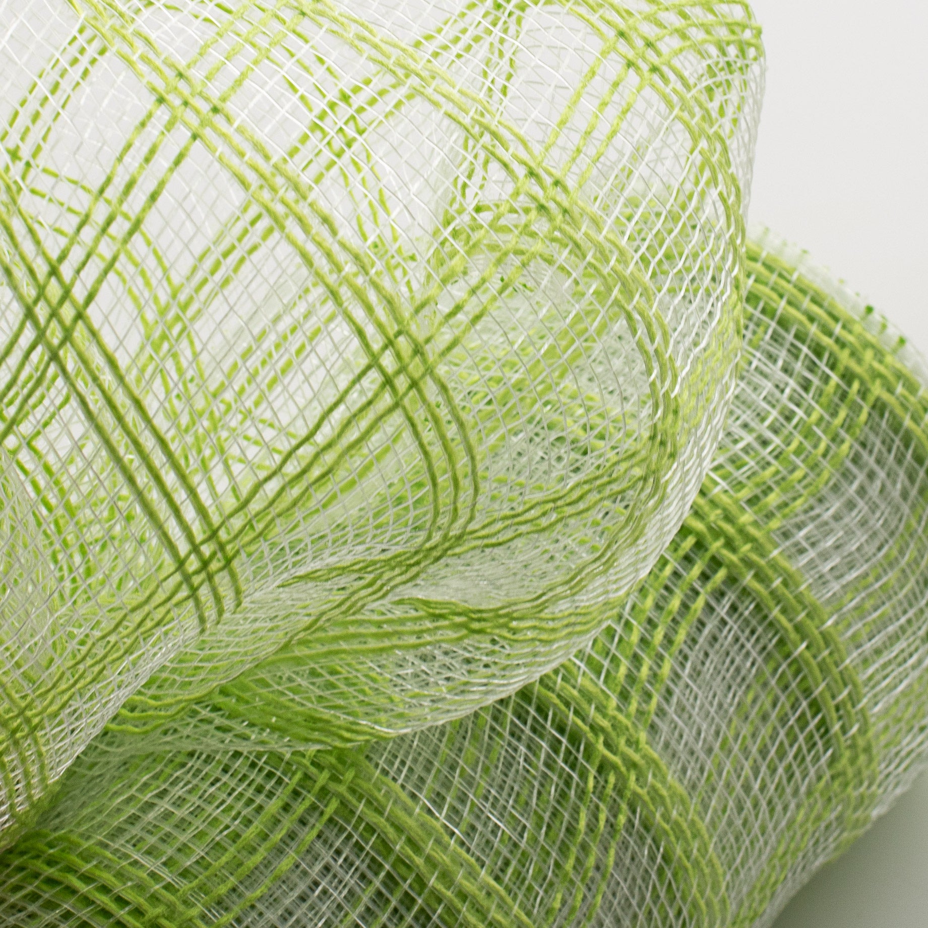 10" Poly Jute Deco Mesh: Fresh Green & Clear Check Lifestyle Photo