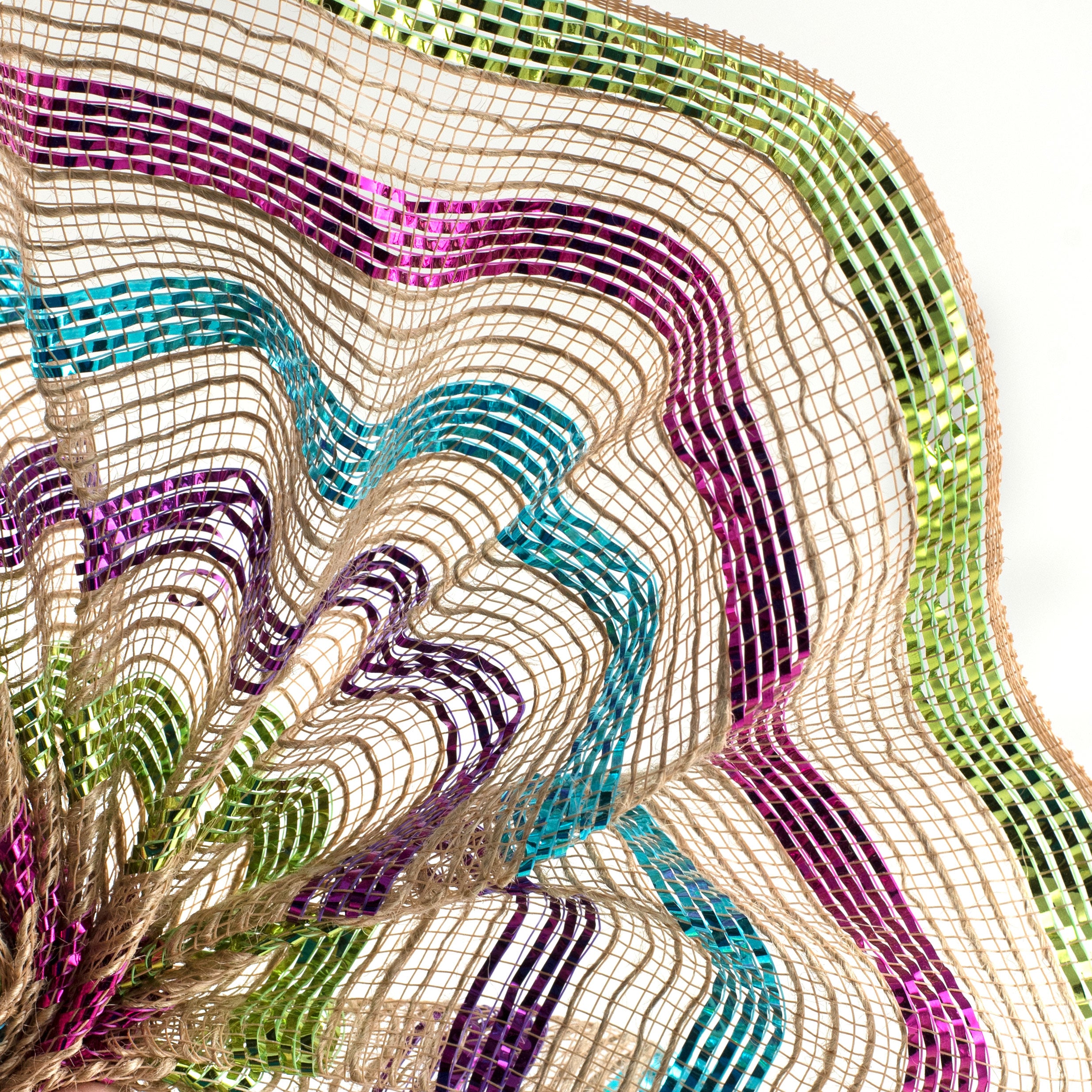 10" Poly Jute Deco Mesh: Metallic Easter Stripe Lifestyle Photo