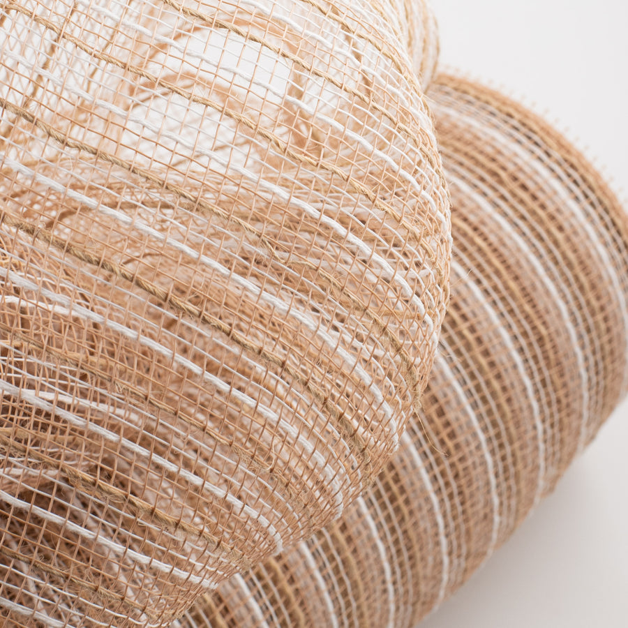 10" Poly Jute Deco Mesh: Natural & White Thin Stripe (10 Yards) Lifestyle Photo