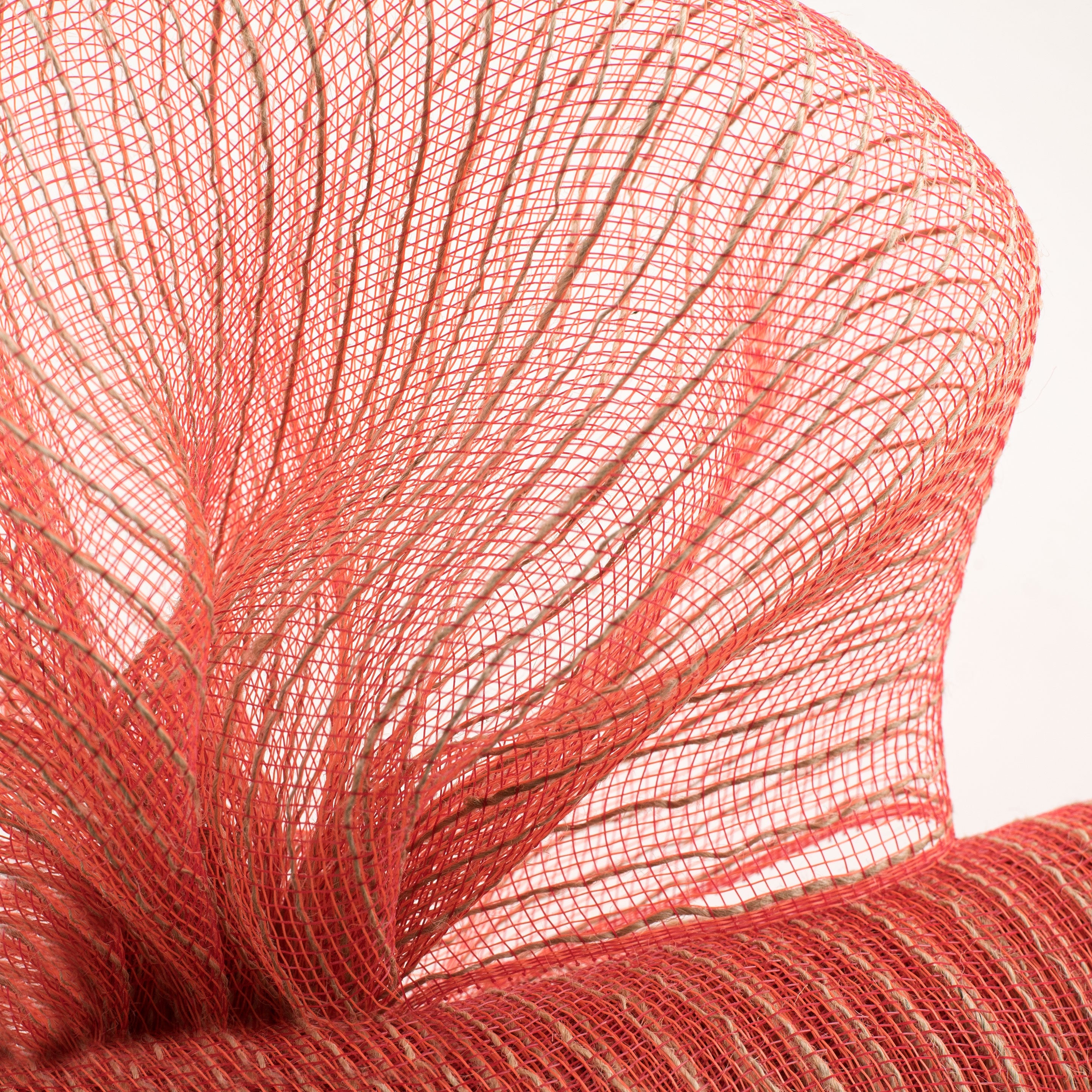 21" Poly Jute Deco Mesh: Orange, Red, & Natural Thin Stripe (10 Yards) Lifestyle Photo