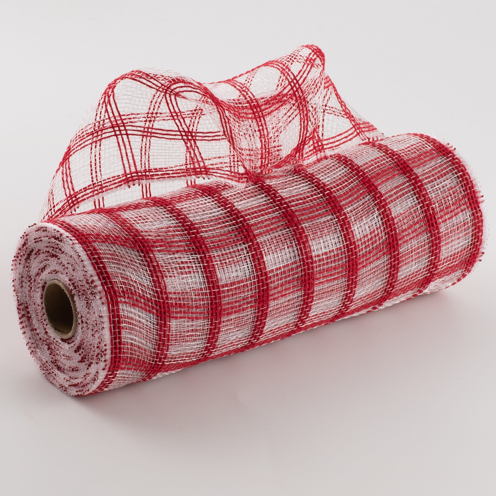 10" Poly Jute Deco Mesh: Red & Clear Check Item Number: RY830624