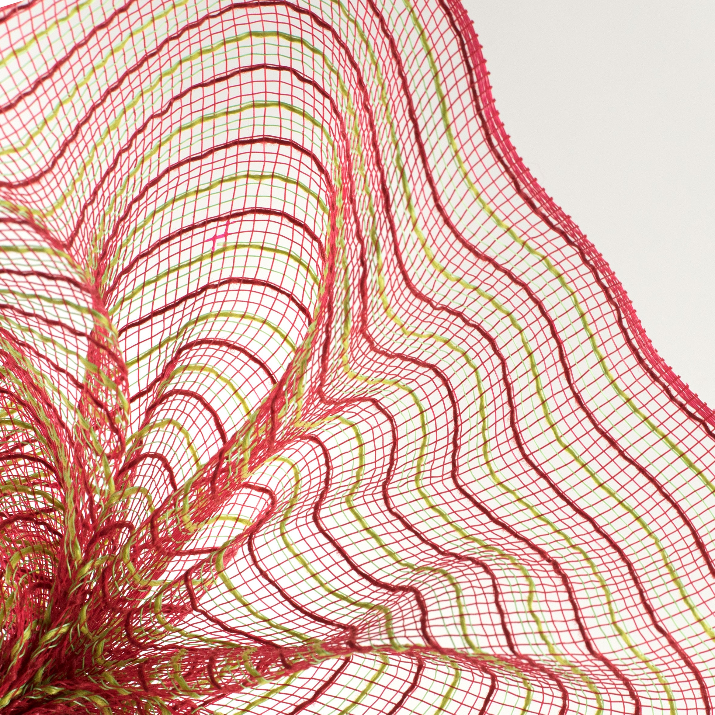 10" Poly Jute Deco Mesh: Red & Lime Thin Stripe (10 Yards) Lifestyle Photo