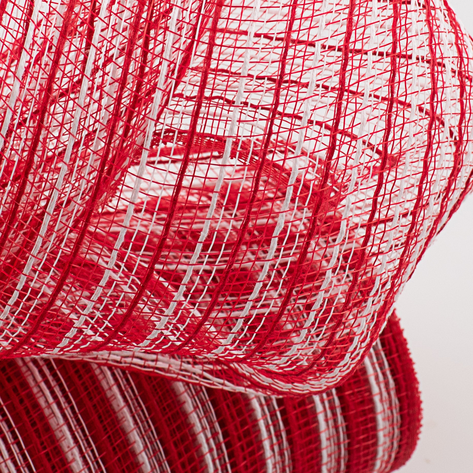 10" Poly Jute Deco Mesh: Red & White Thin Stripe (10 Yards) Lifestyle Photo