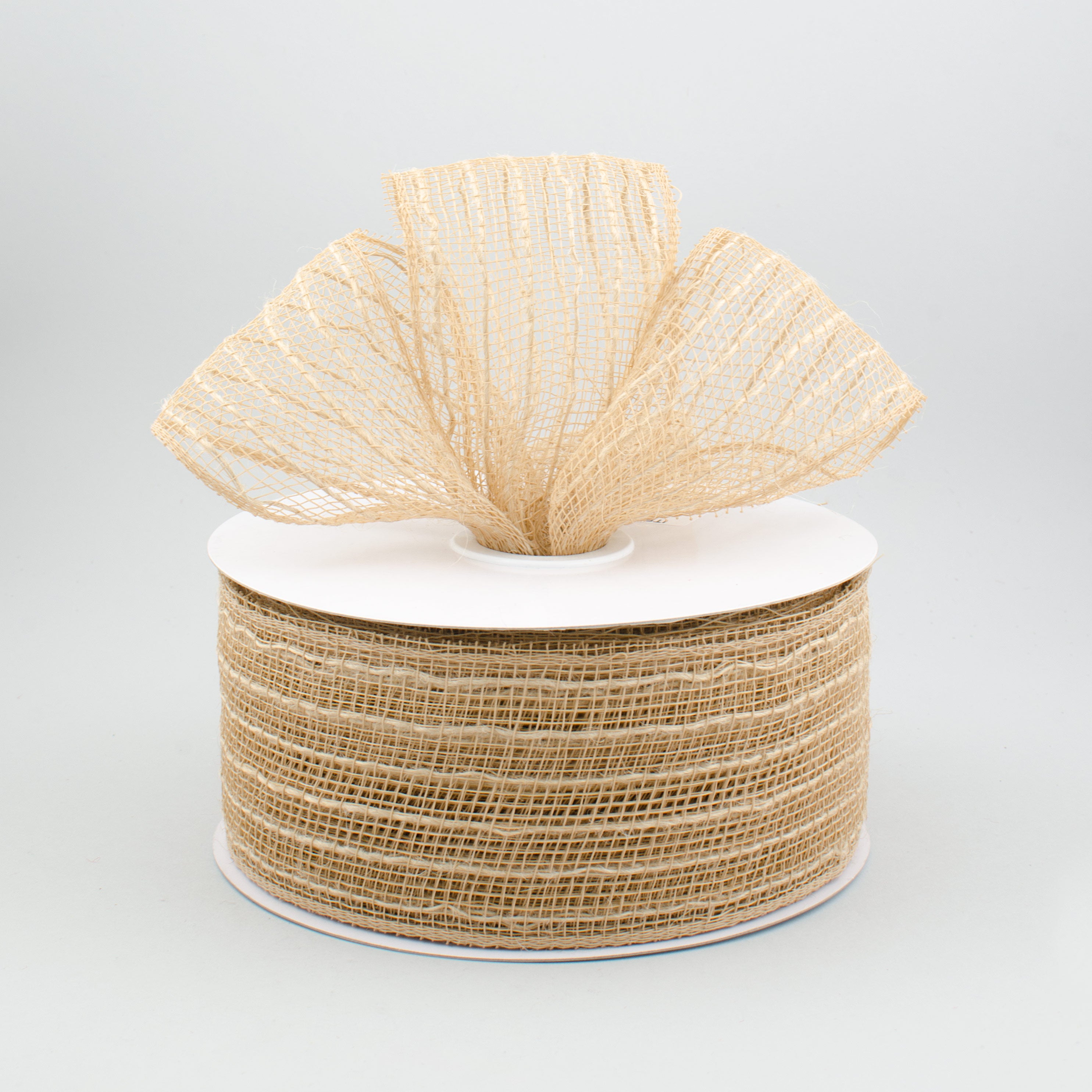 2.5" Poly Jute Deco Mesh Ribbon: Natural (25 Yards) Lifestyle Photo