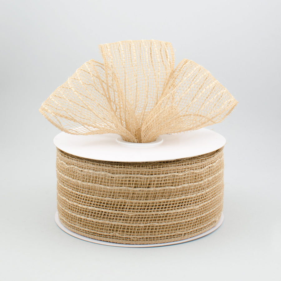 2.5" Poly Jute Deco Mesh Ribbon: Natural (25 Yards) Lifestyle Photo