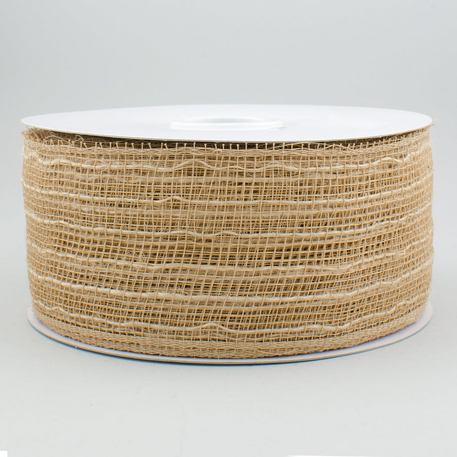 2.5" Poly Jute Deco Mesh Ribbon: Natural (25 Yards) Item Number: RY600518