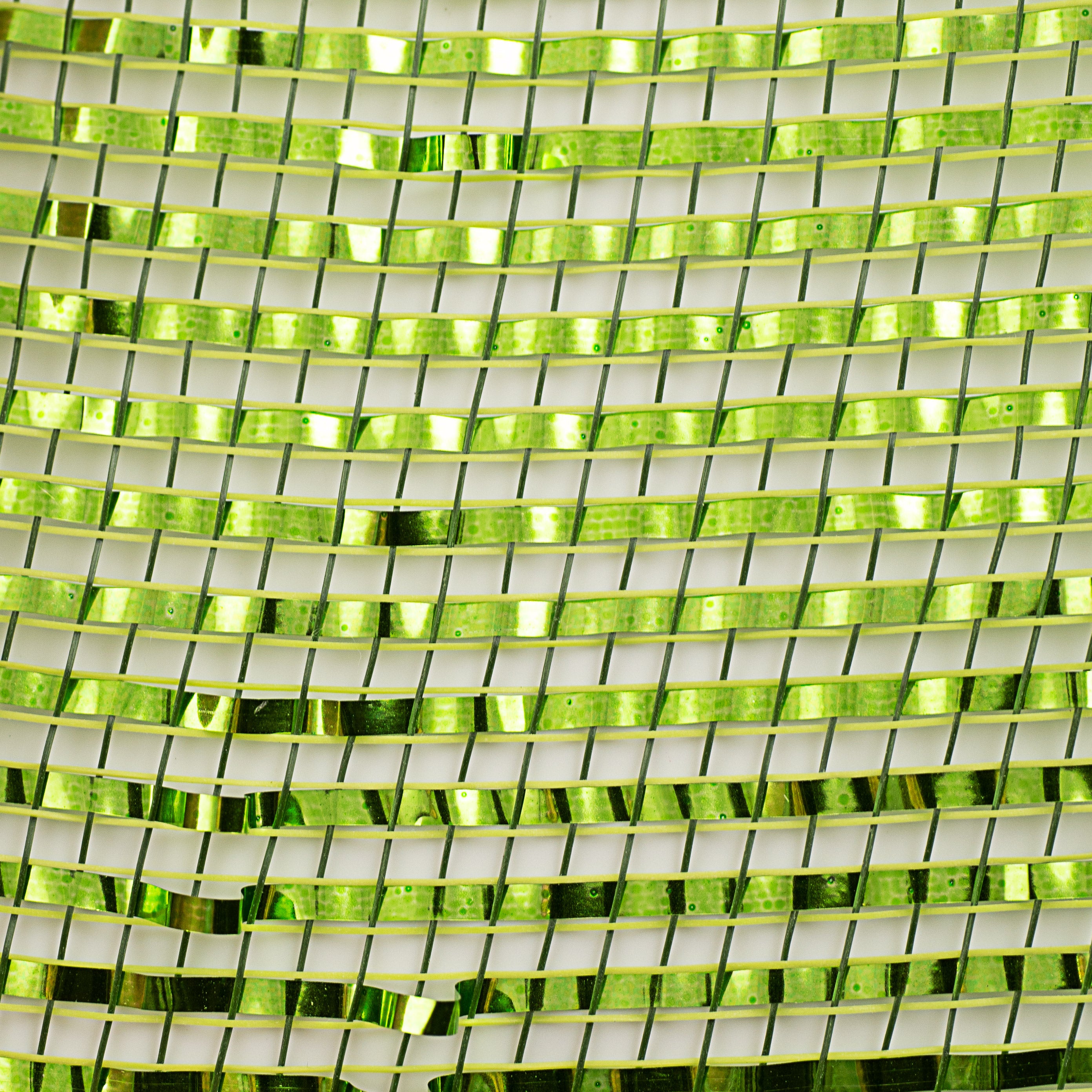10" Poly Mesh Roll: Deluxe Wide Lime Foil Moss/Apple With Lime detail photo 3