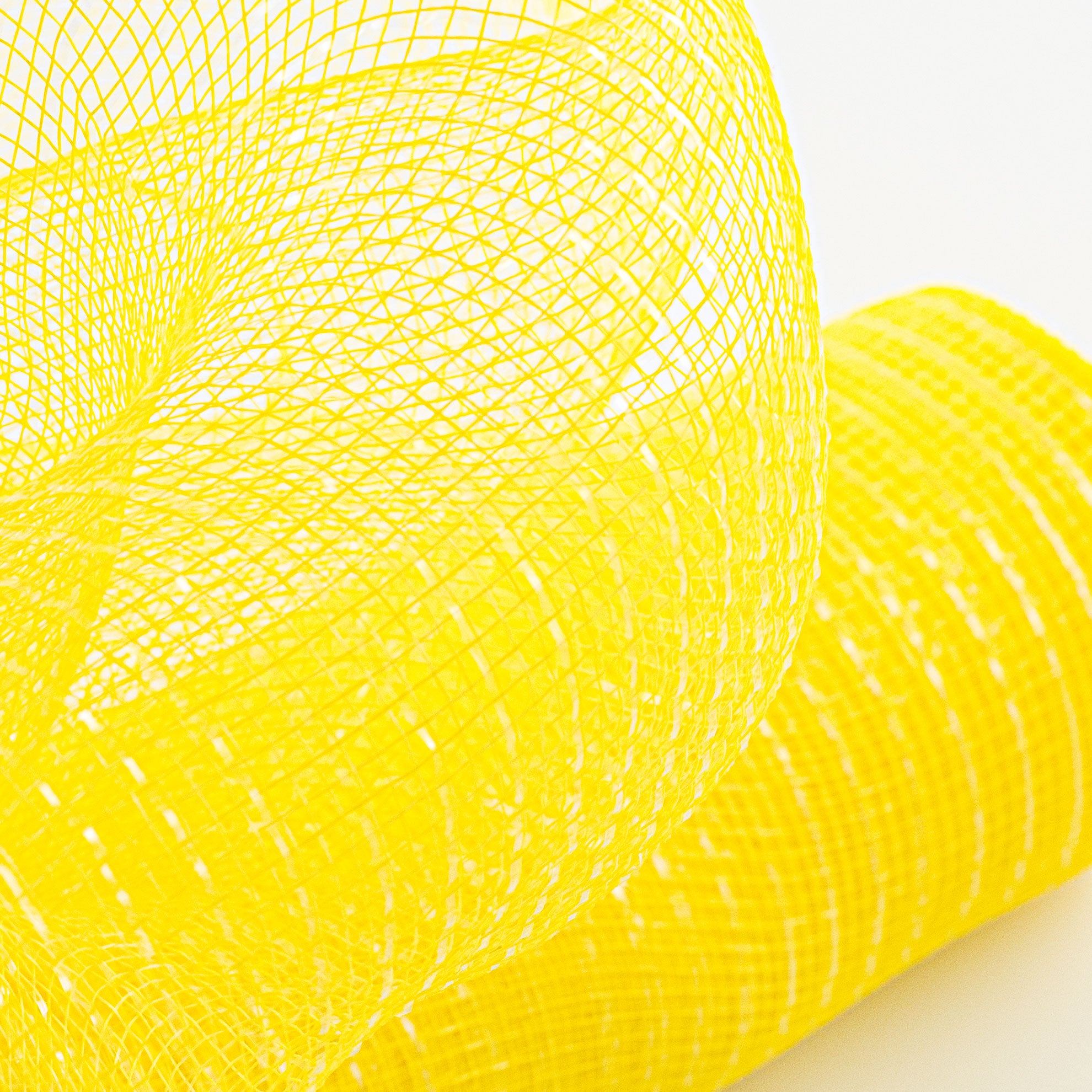 21" Poly Mesh Roll: Metallic Daffodil Yellow Lifestyle Photo