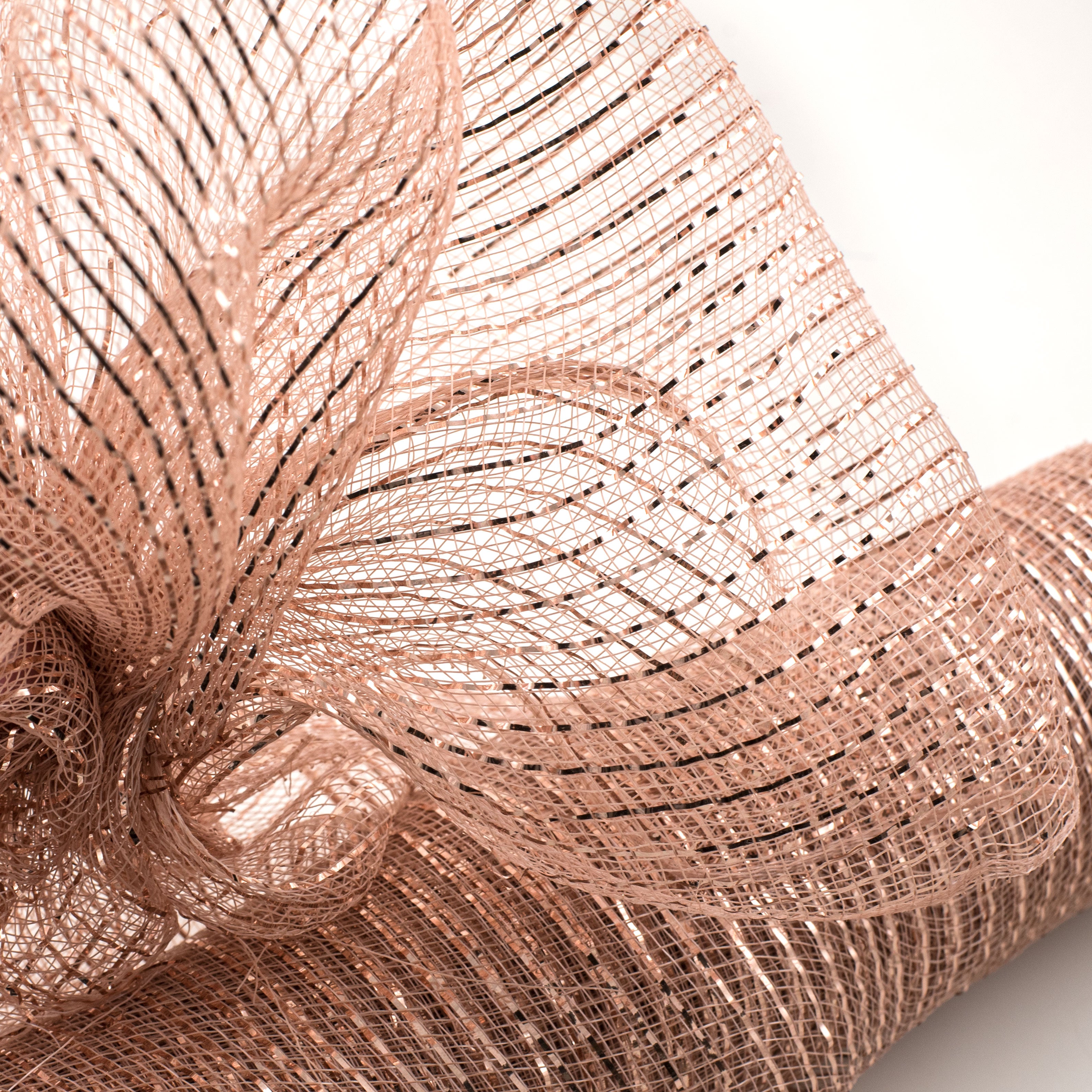 21" Poly Mesh Roll: Metallic Rose Gold Lifestyle Photo