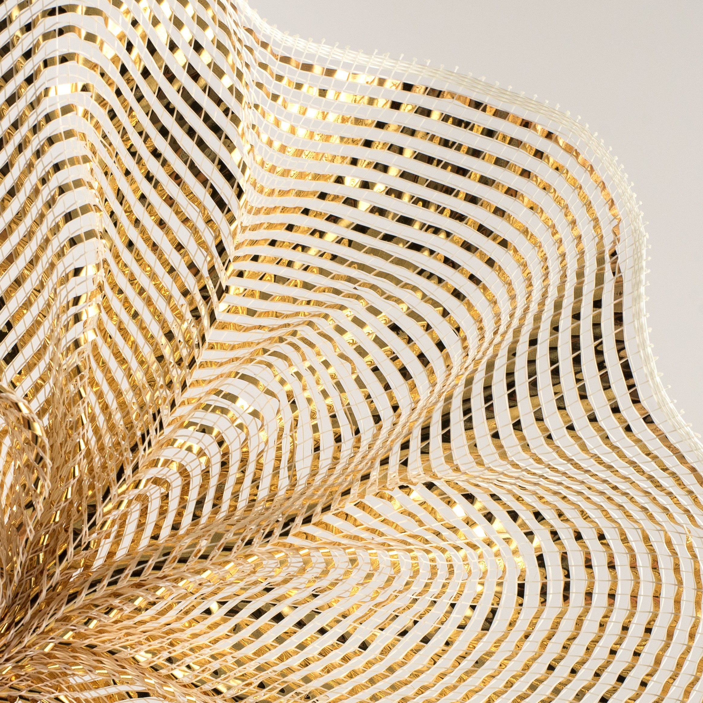 10" Poly Mesh Rolls: Deluxe Wide Cream With Gold Foil Lifestyle Photo