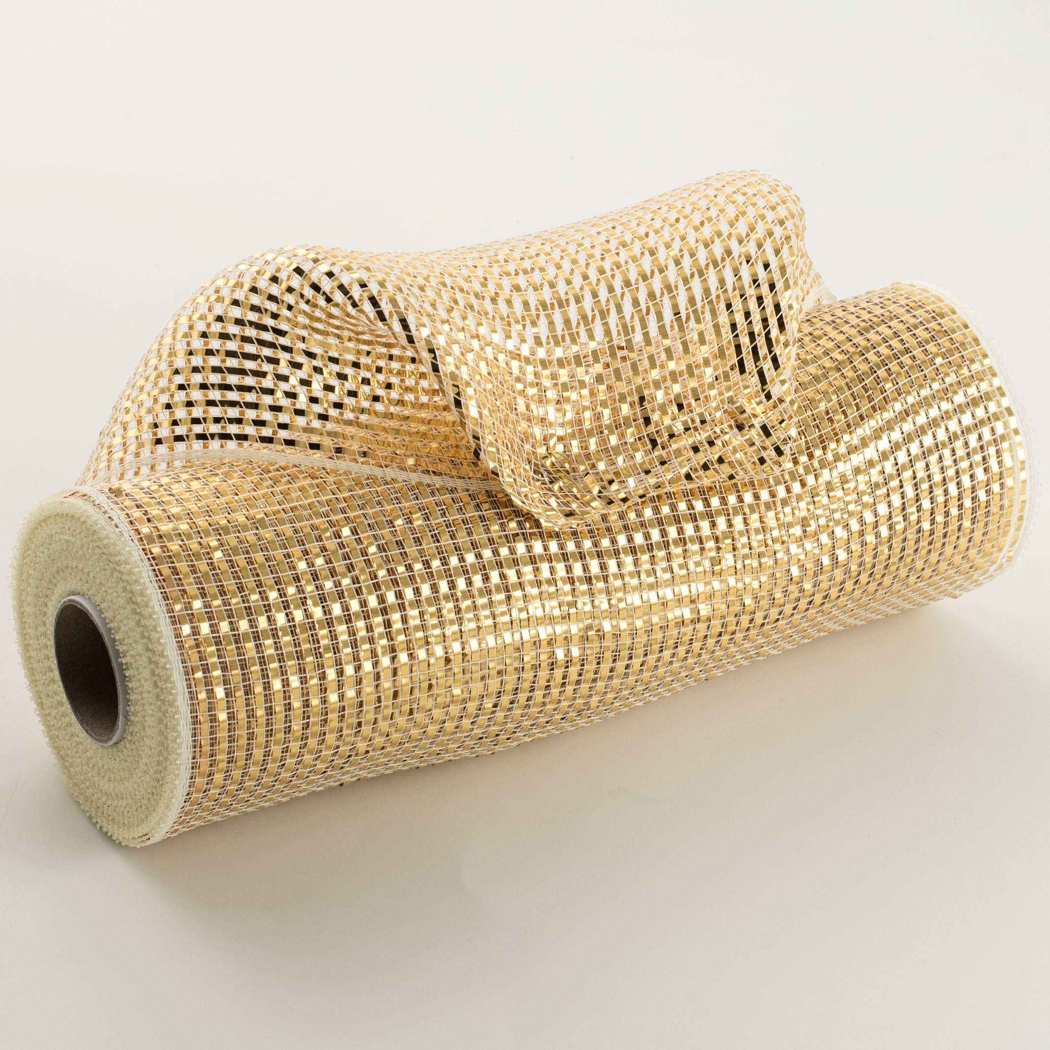 10" Poly Mesh Rolls: Deluxe Wide Cream With Gold Foil Item Number: RE134172