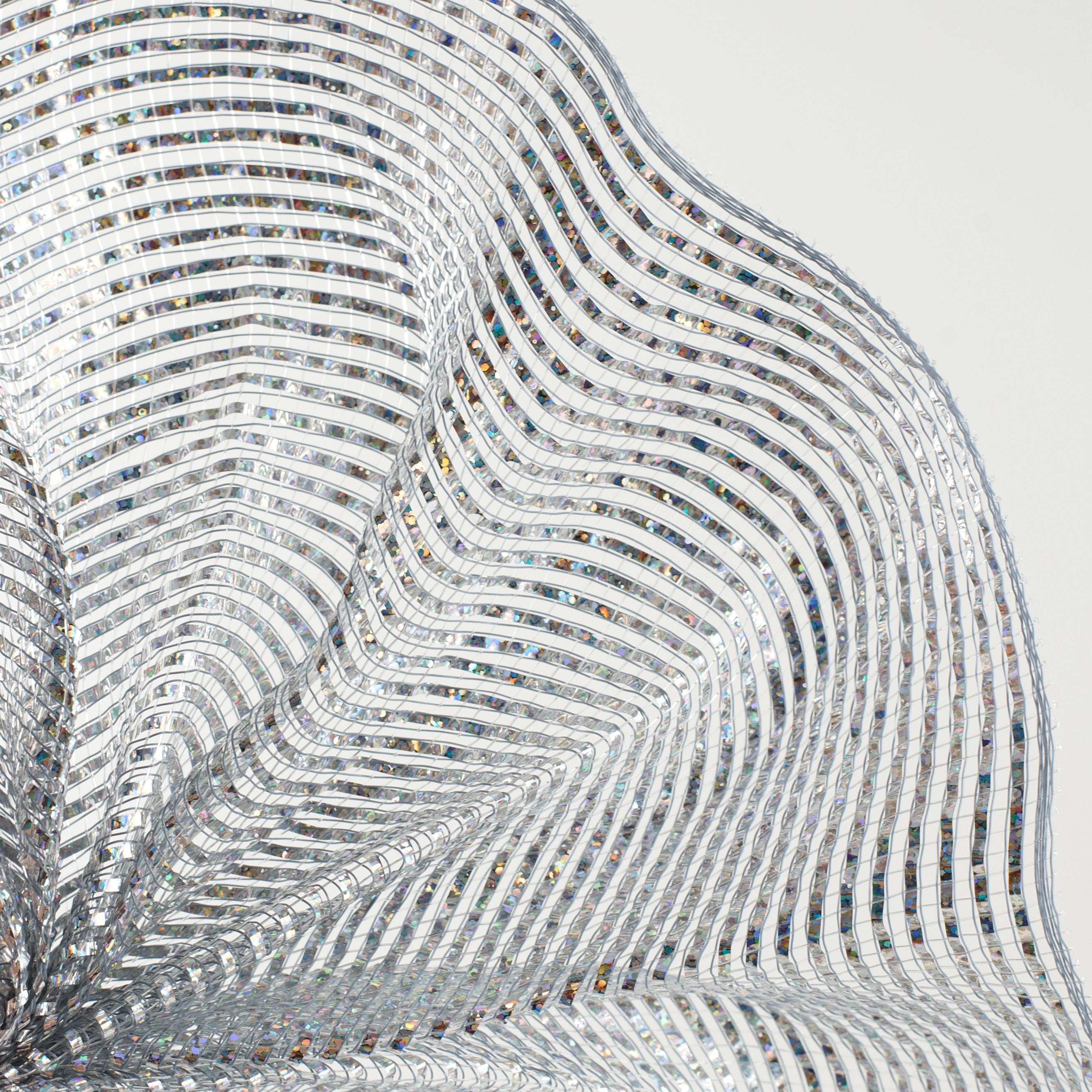 10" Poly Mesh Rolls: Deluxe Wide Platinum Silver Foil Lifestyle Photo