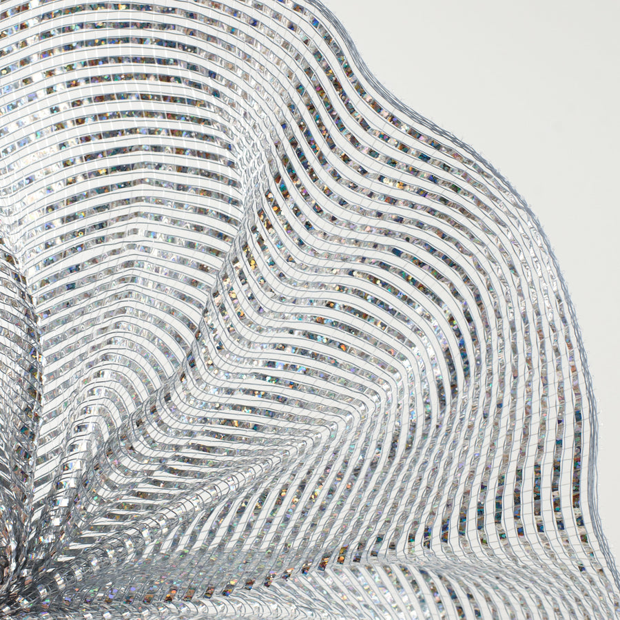 10" Poly Mesh Rolls: Deluxe Wide Platinum Silver Foil Lifestyle Photo