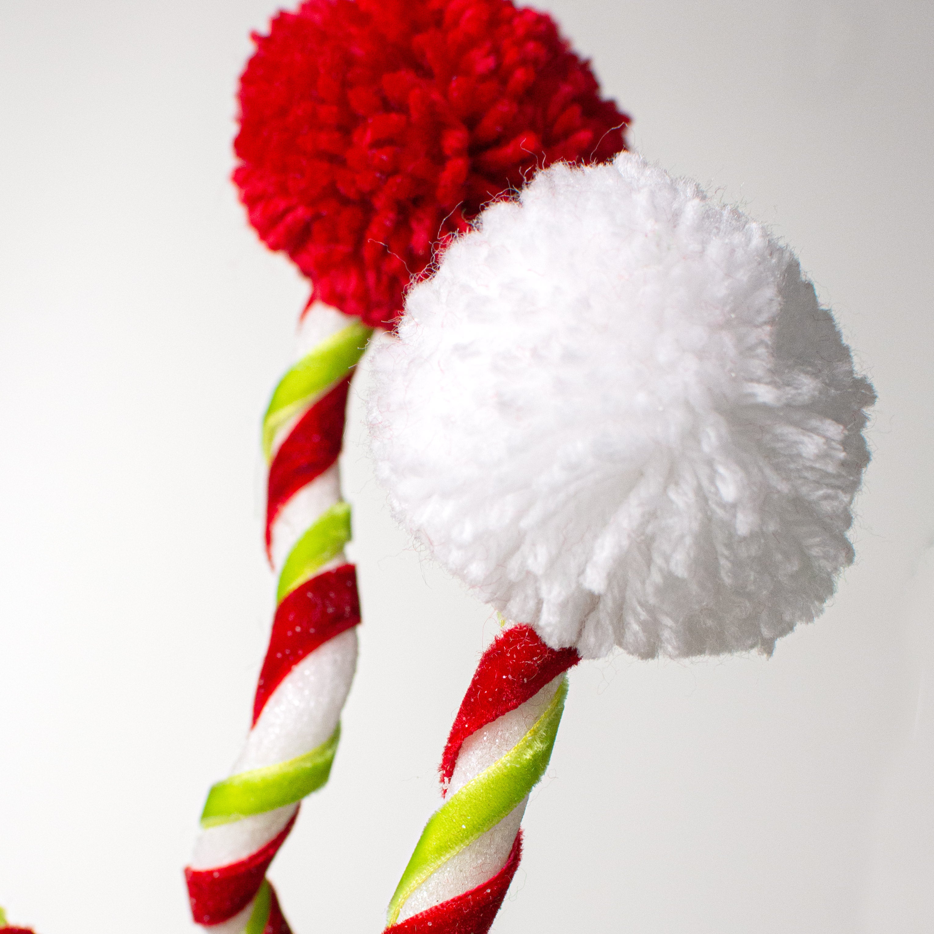 20" Pom Pom Spray: Red, White, Green Lifestyle Photo
