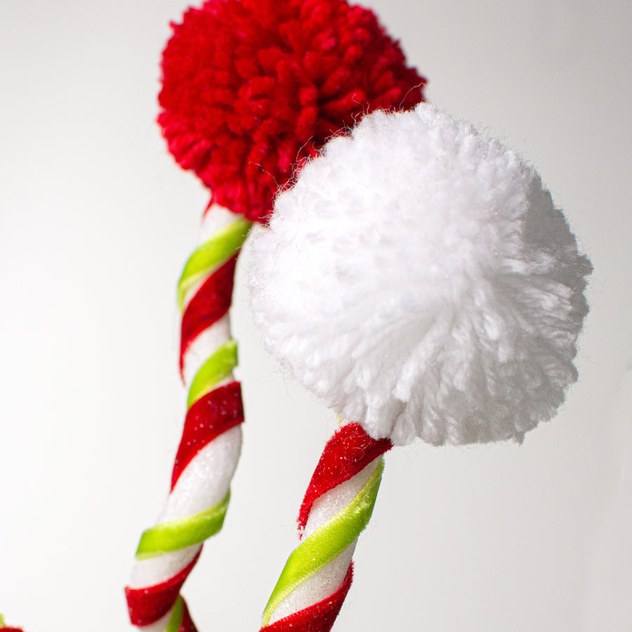 20" Pom Pom Spray: Red, White, Green Lifestyle Photo