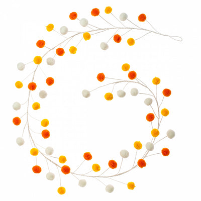 5' Pom Pom Wire Garland: Candy Corn Hues Item Number: MG1050AA
