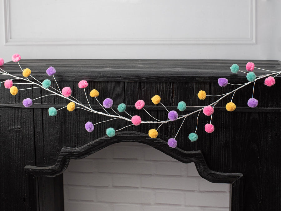 5' Pom Pom Wire Garland: Pastel Candy Hues Lifestyle Photo