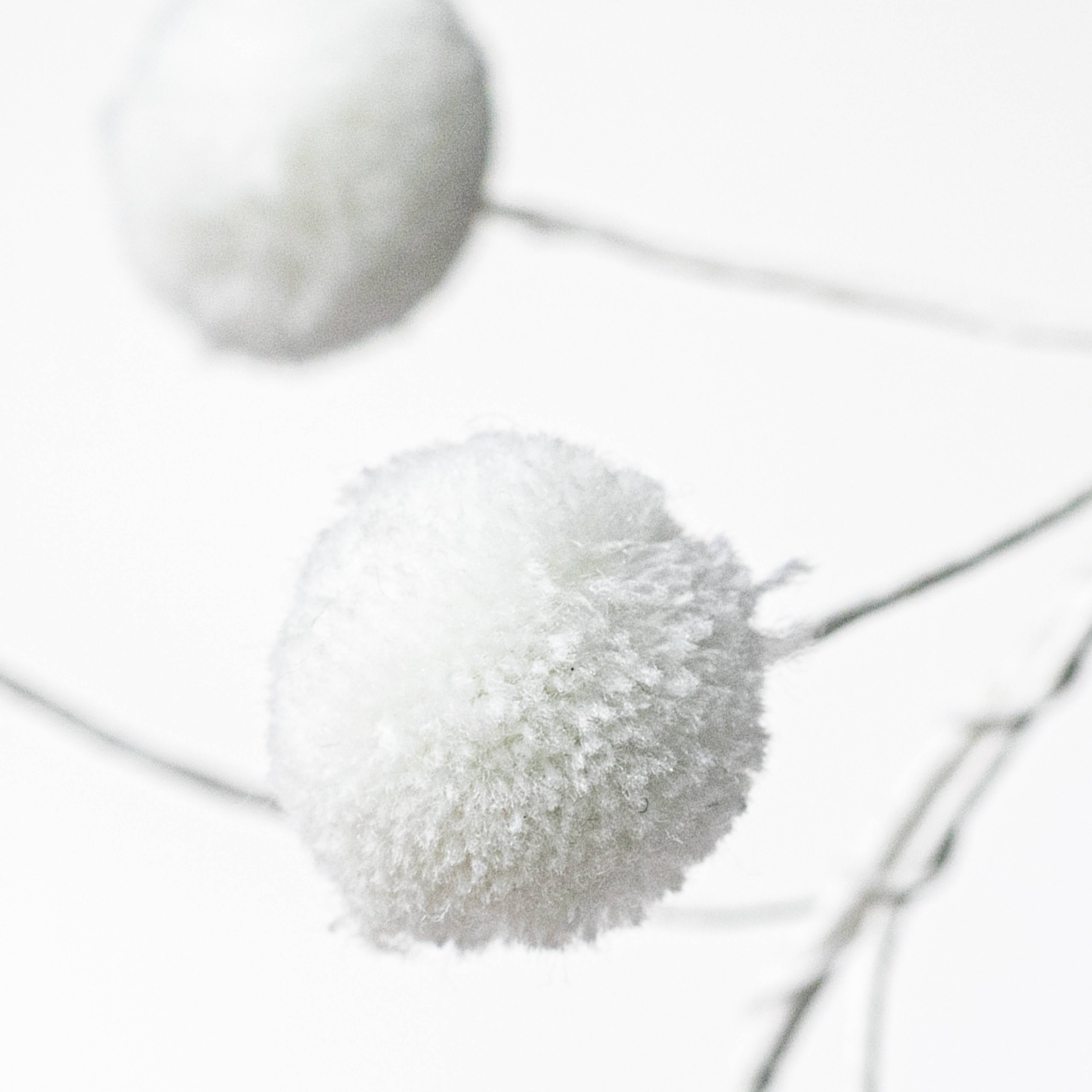 5' Pom Pom Wire Garland: White detail photo 3