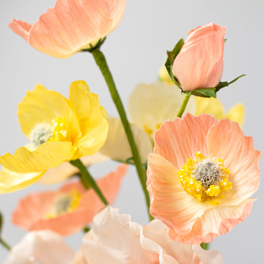 16" Poppy Bush: Cream, Pink, Yellow Lifestyle Photo