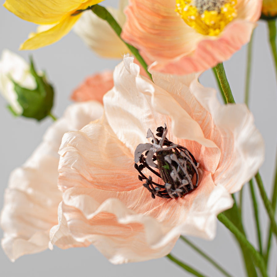 16" Poppy Bush: Cream, Pink, Yellow detail photo 4