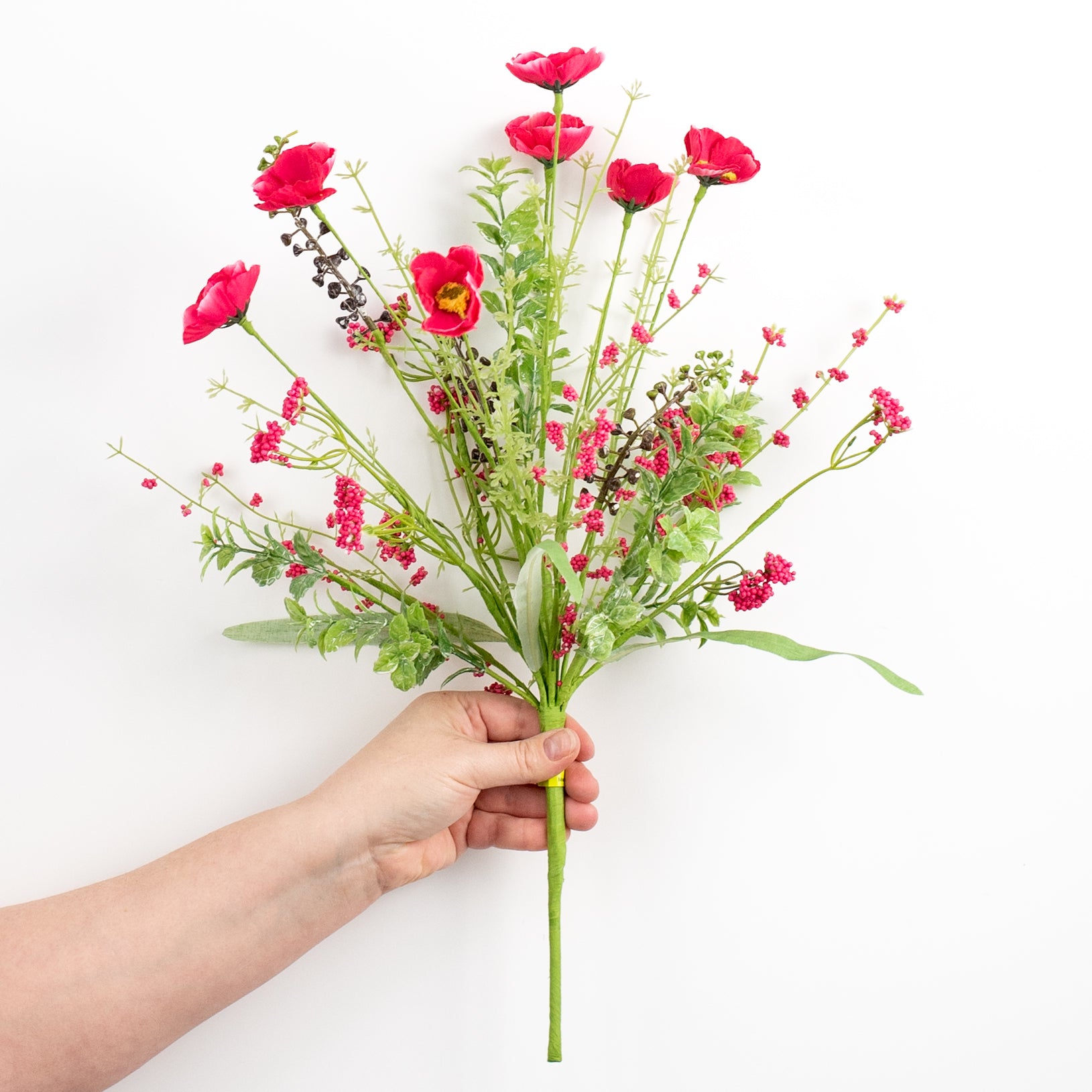 21" Poppy Flower Spray: Fuchsia Pink detail photo 3