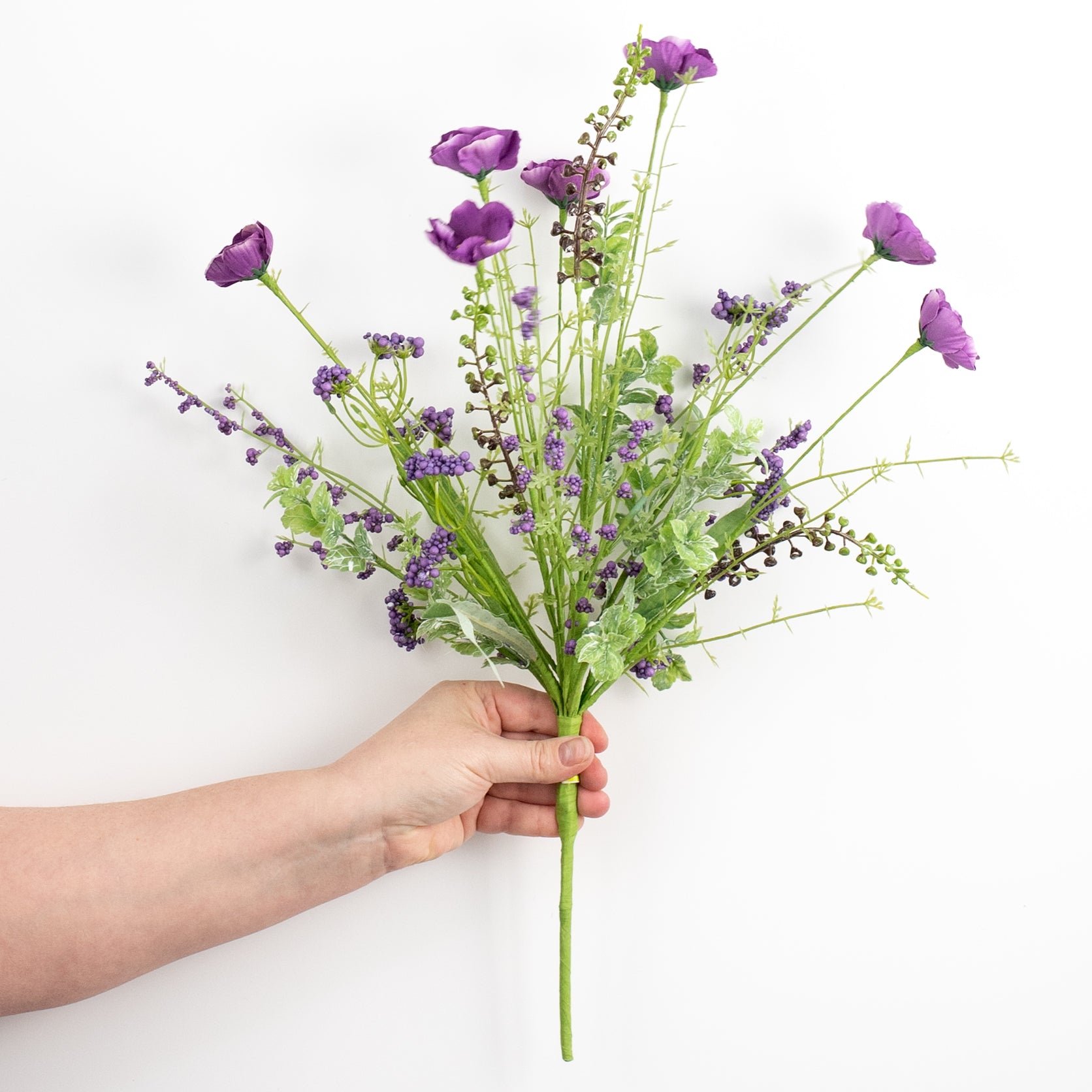 21" Poppy Flower Spray: Purple detail photo 3