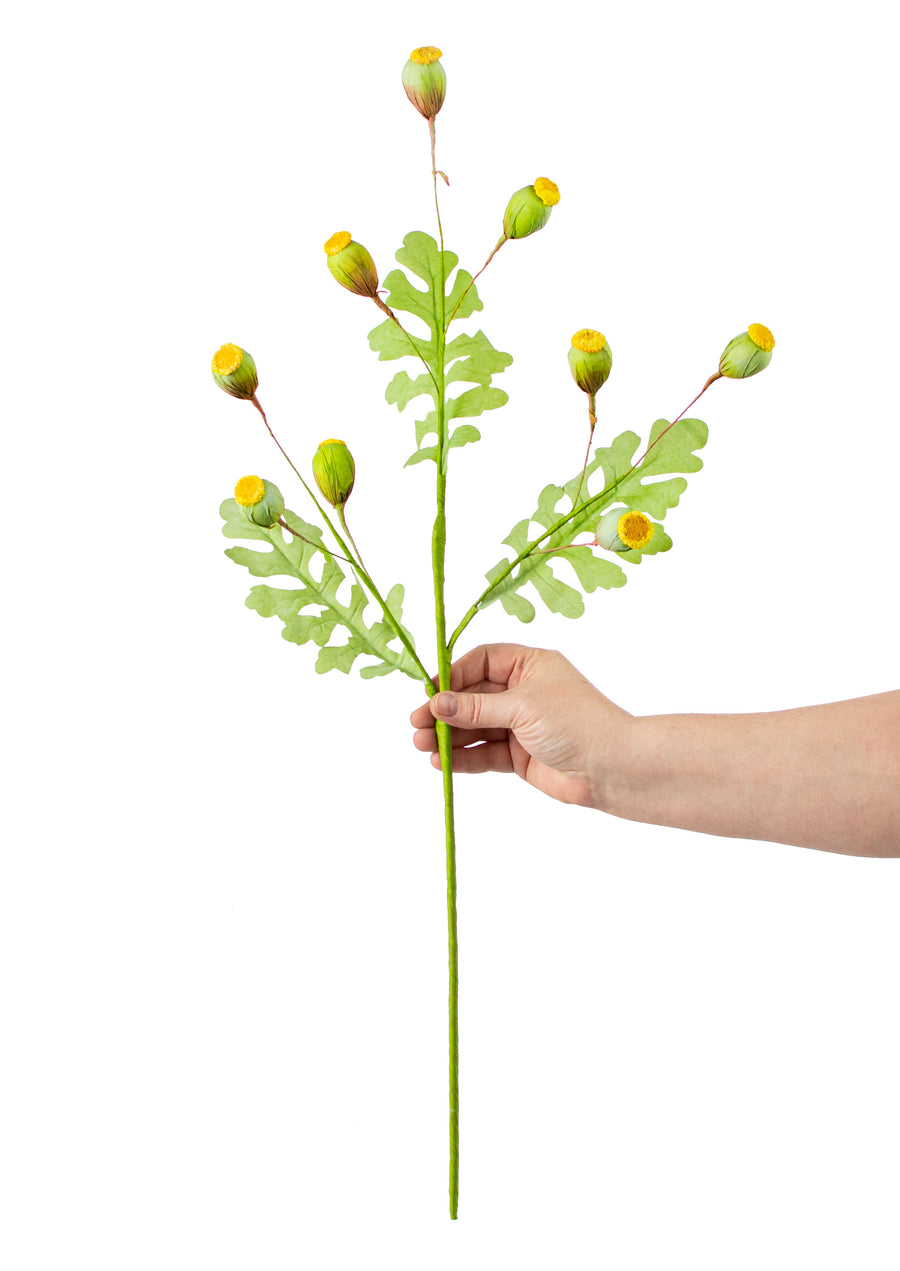 28" Poppy Pod Spray: Green & Yellow detail photo 3