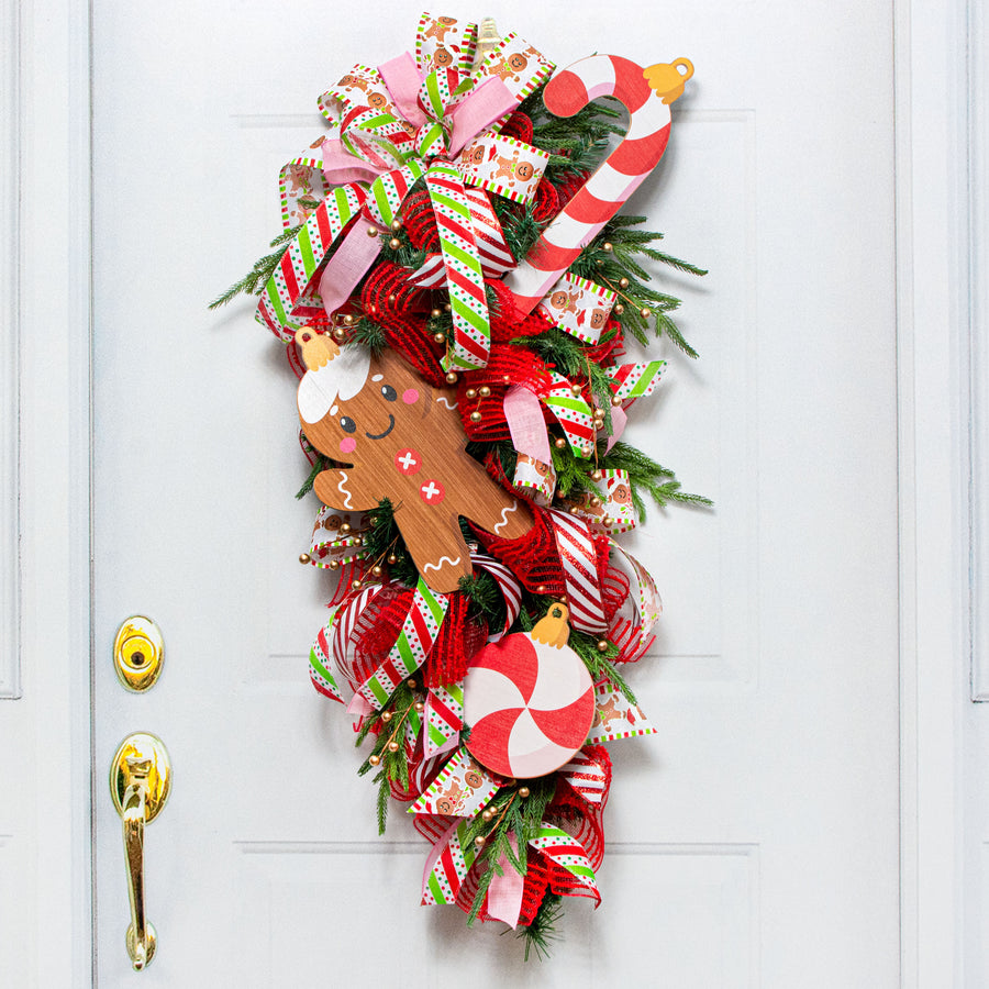 14" Printed Plywood Decor: Candy Cane Ornament