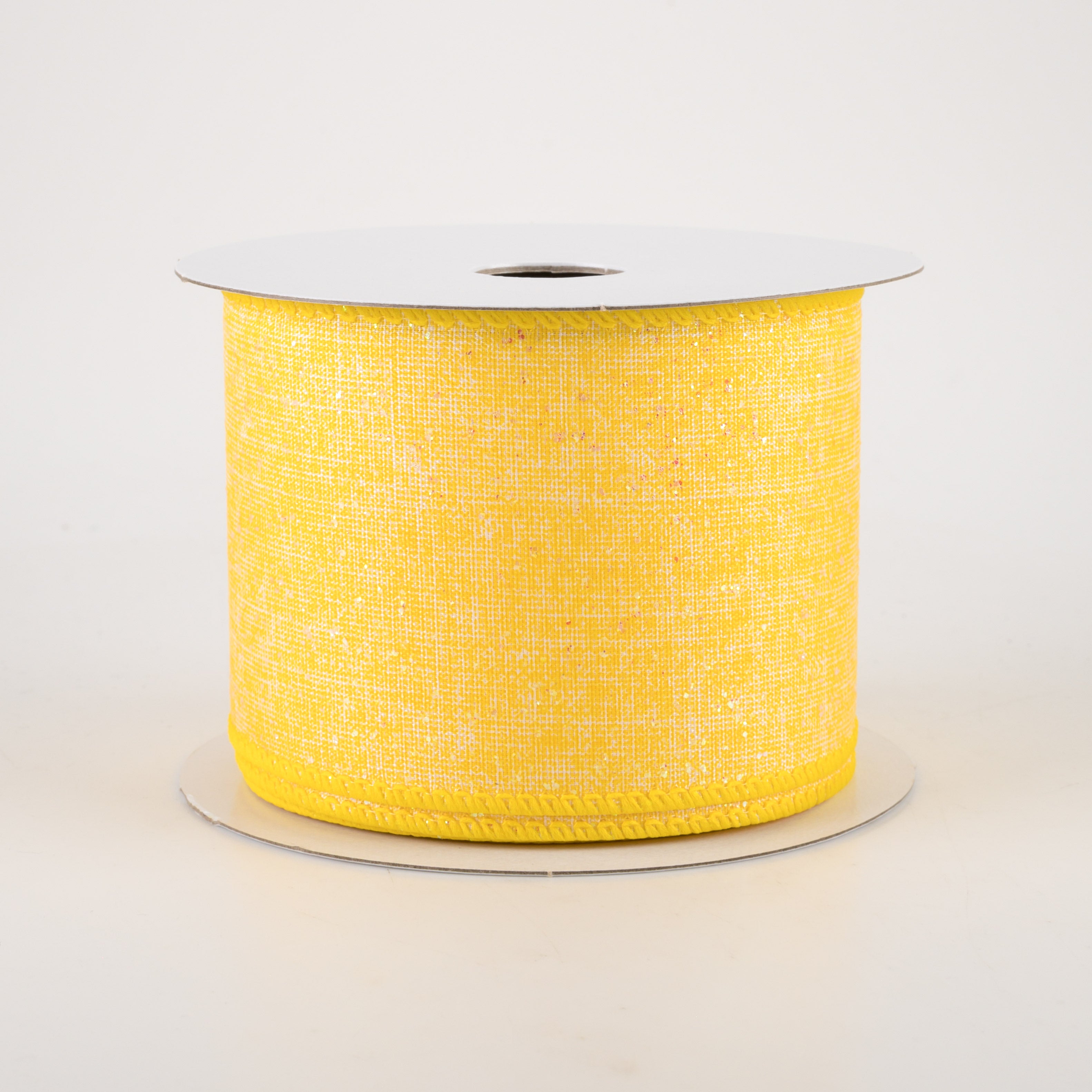 2.5" Printed Glitter Muslin: Yellow (10 Yards)