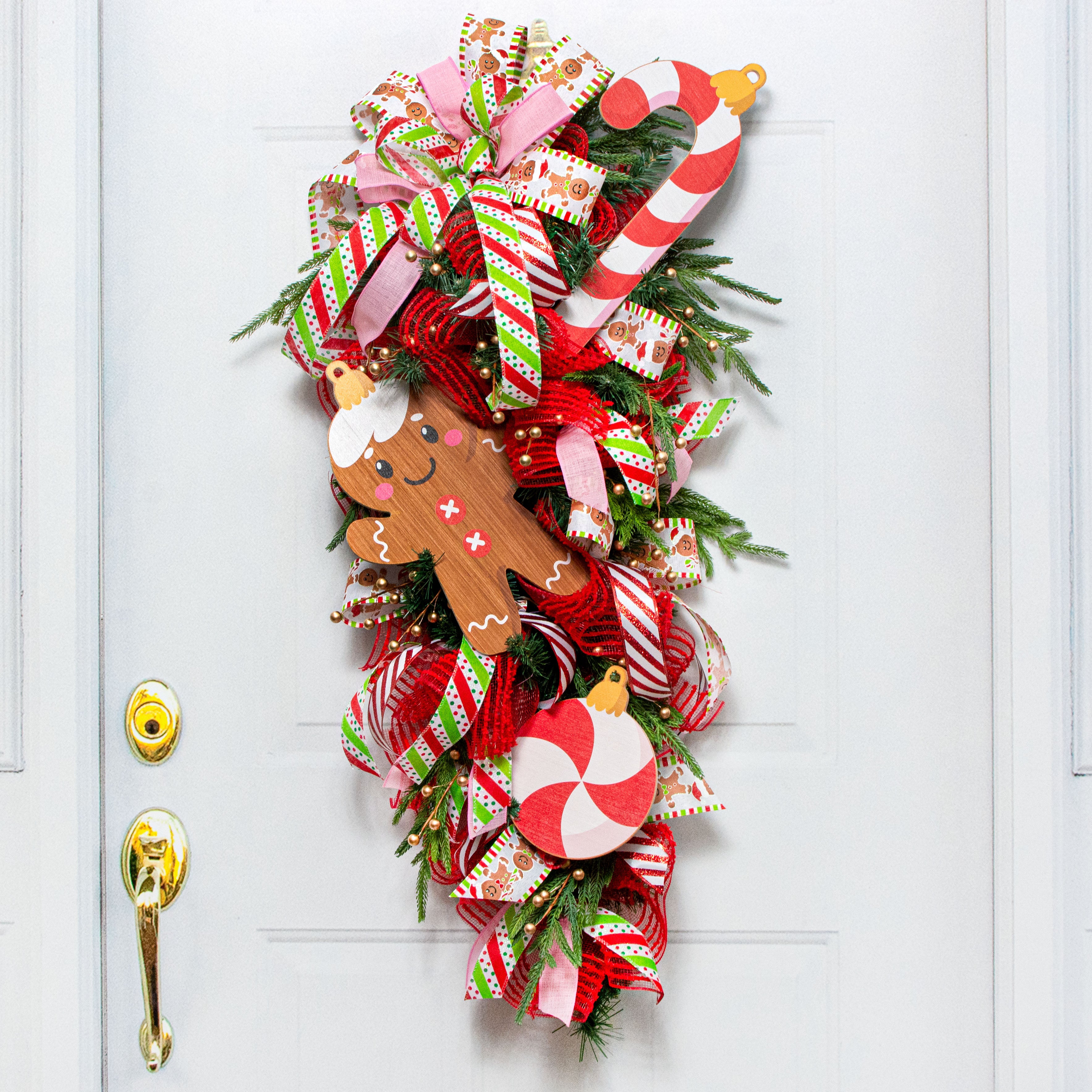 14" Printed Plywood Decor: Candy Cane Ornament Lifestyle Photo