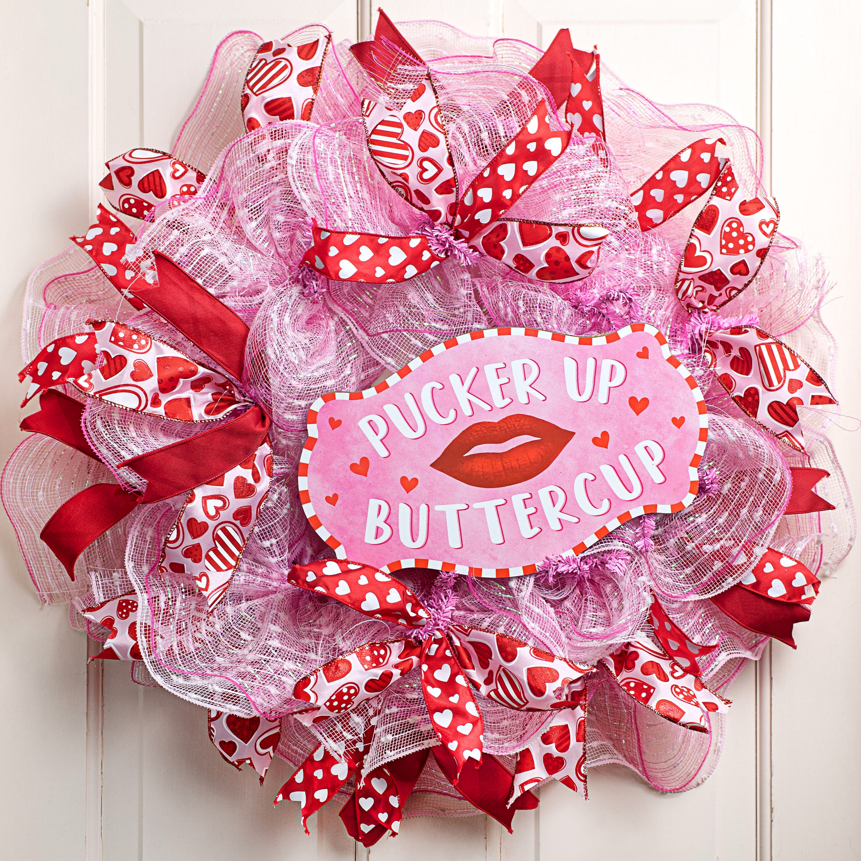 12" Pucker Up Buttercup Lips Sign Lifestyle Photo