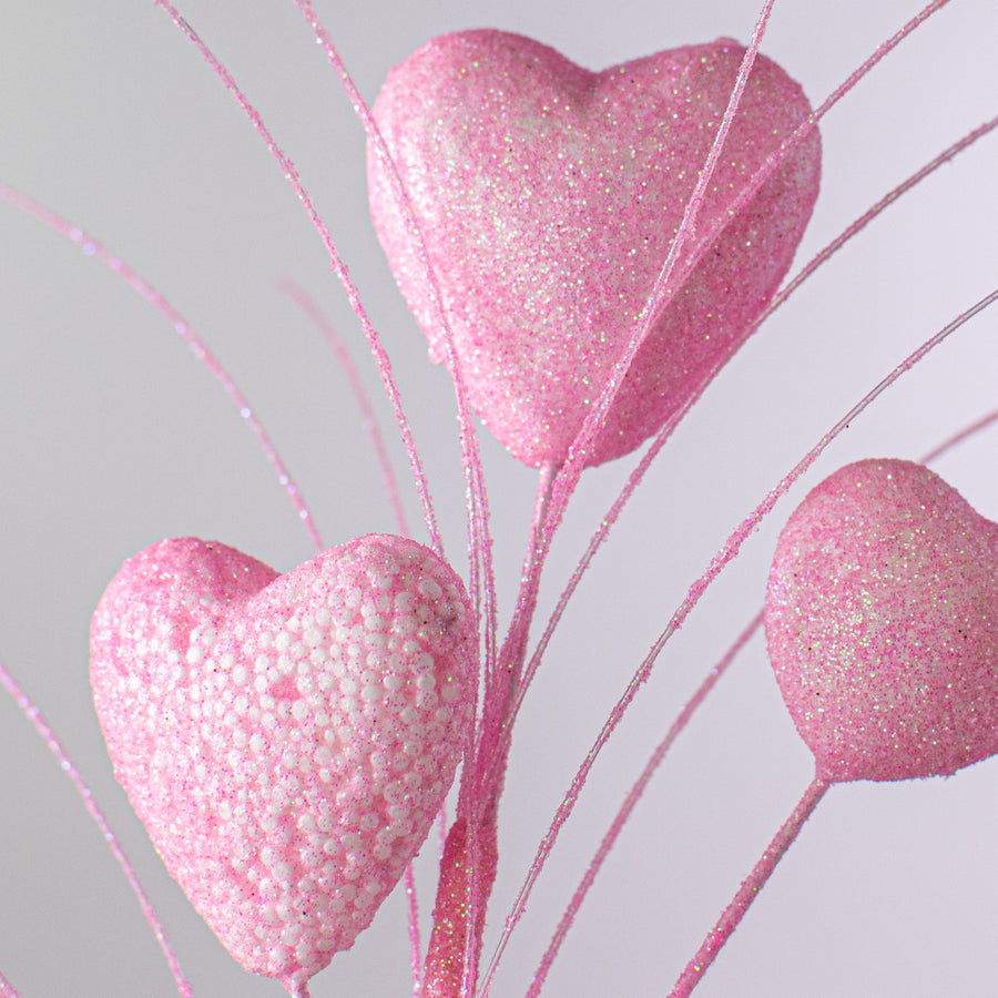 14" Puffed Heart Spray: Pink Lifestyle Photo
