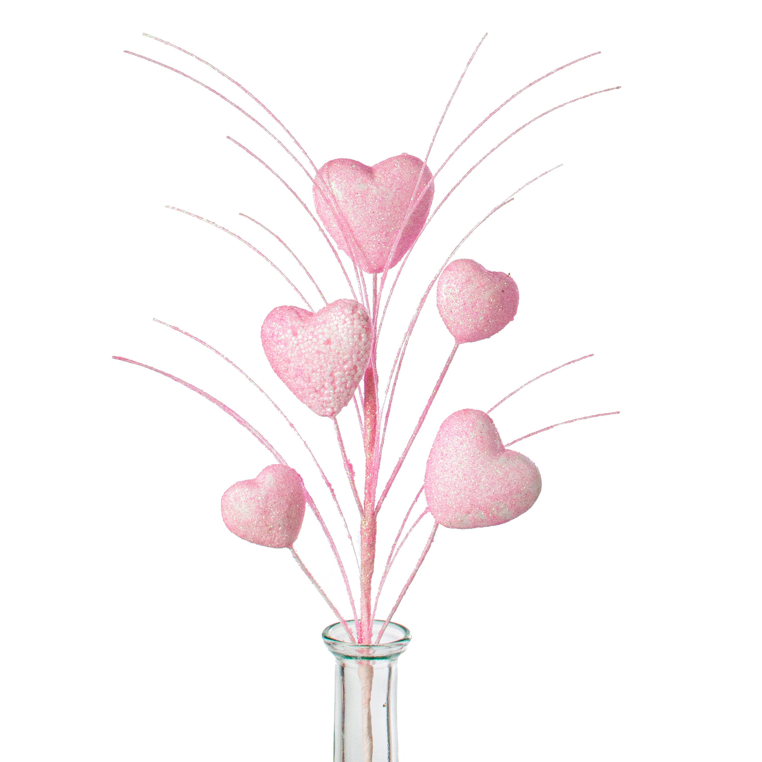 14" Puffed Heart Spray: Pink Item Number: 63809-PK
