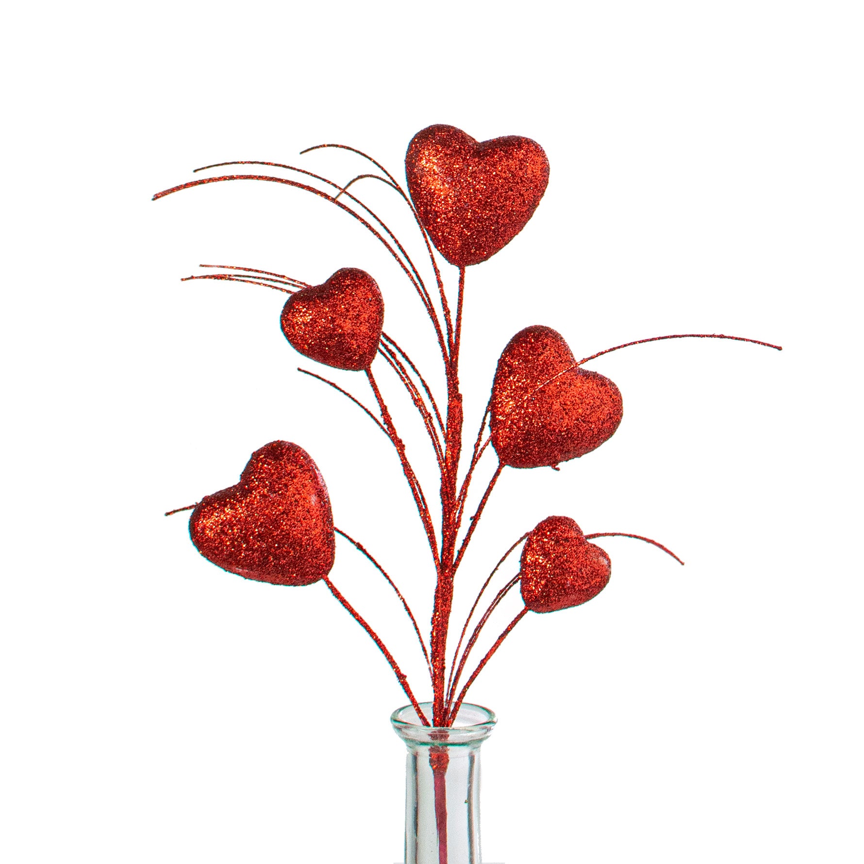 14" Puffed Heart Spray: Red Item Number: 63809-RD