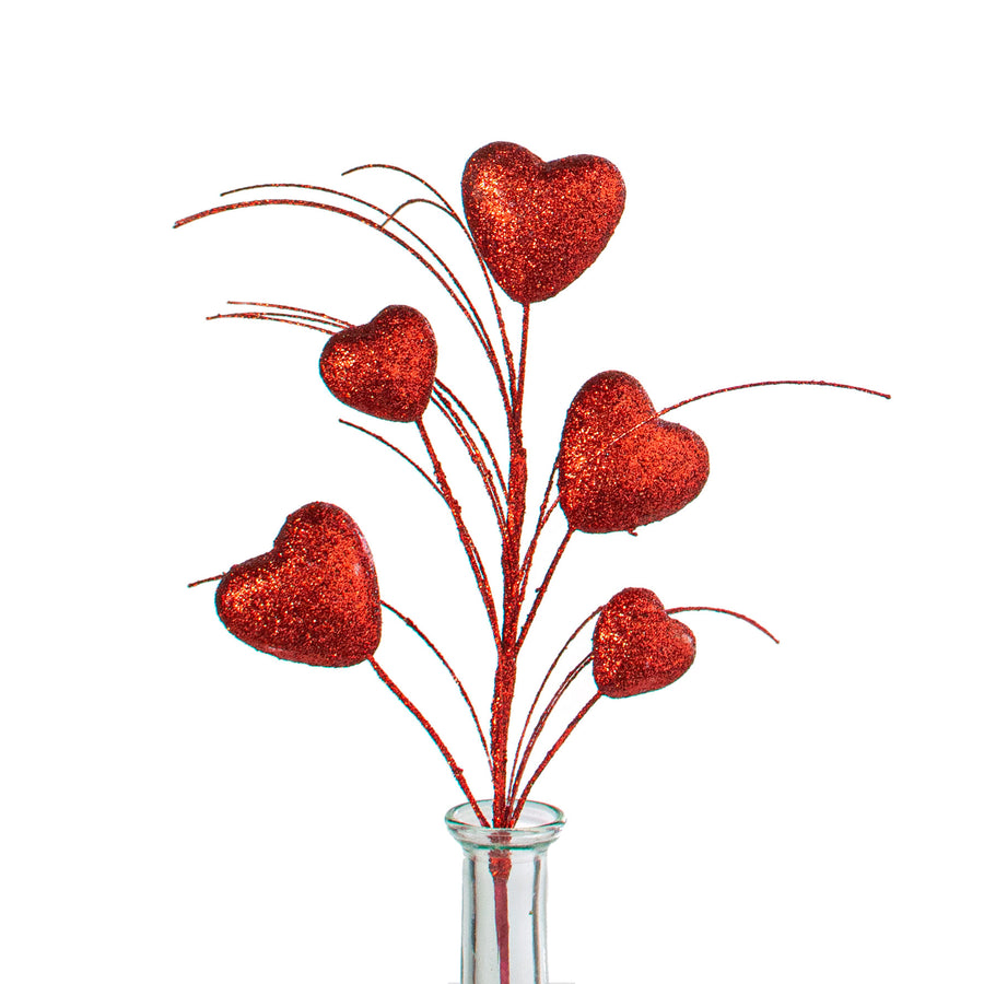 14" Puffed Heart Spray: Red Item Number: 63809-RD