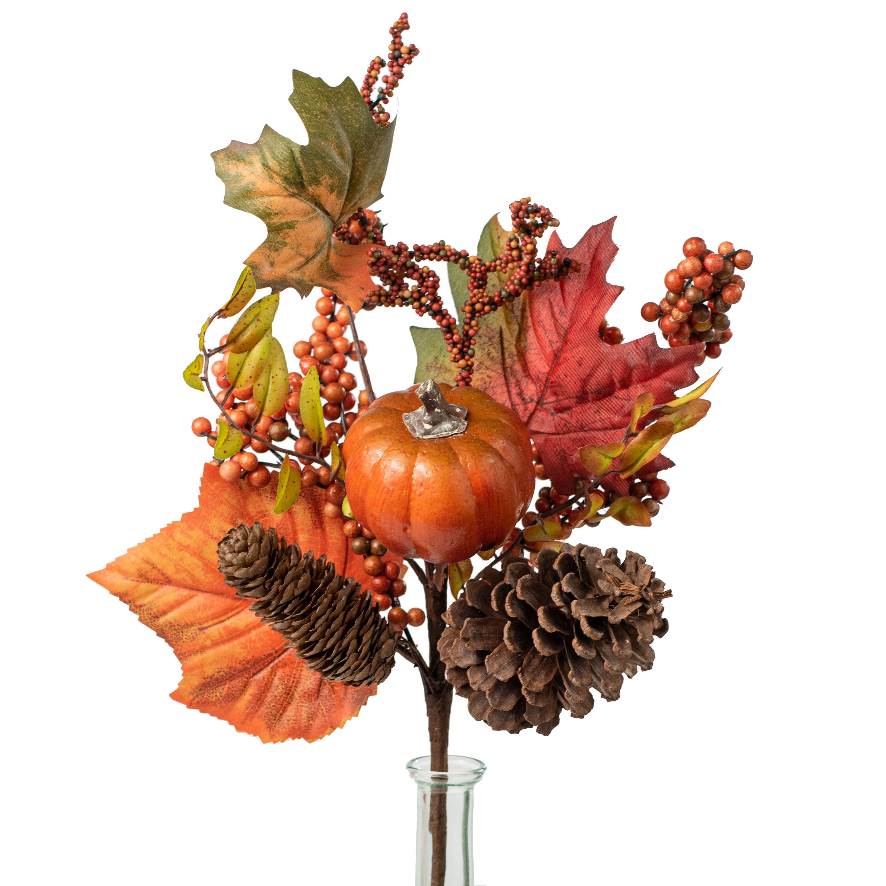 22" Pumpkin Berry Fall Leaf Spray Item Number: 179307