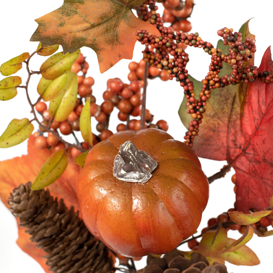 22" Pumpkin Berry Fall Leaf Spray Lifestyle Photo