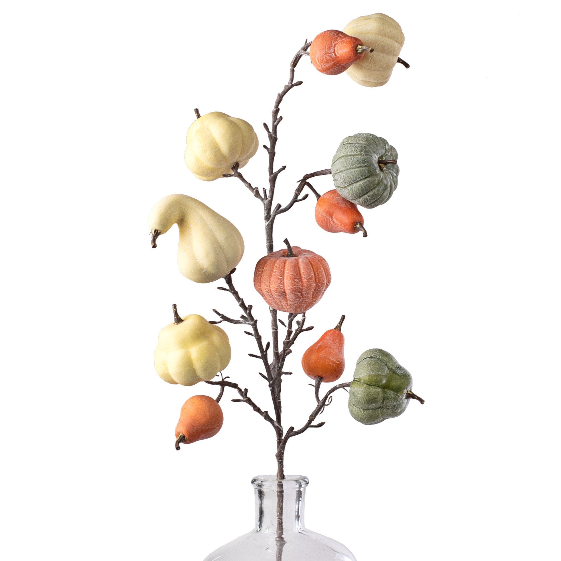 30" Pumpkin & Gourd Spray: Olive, Orange, Cream Item Number: 189724