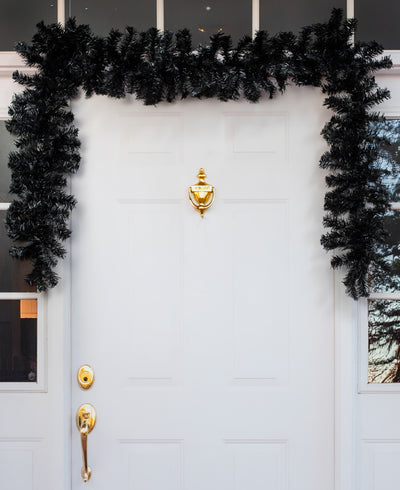 9' PVC Pine Garland: Black (201 Tips) Lifestyle Photo