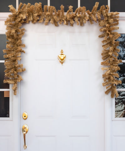 9' PVC Pine Garland: Burlap Tan (201 Tips) Lifestyle Photo