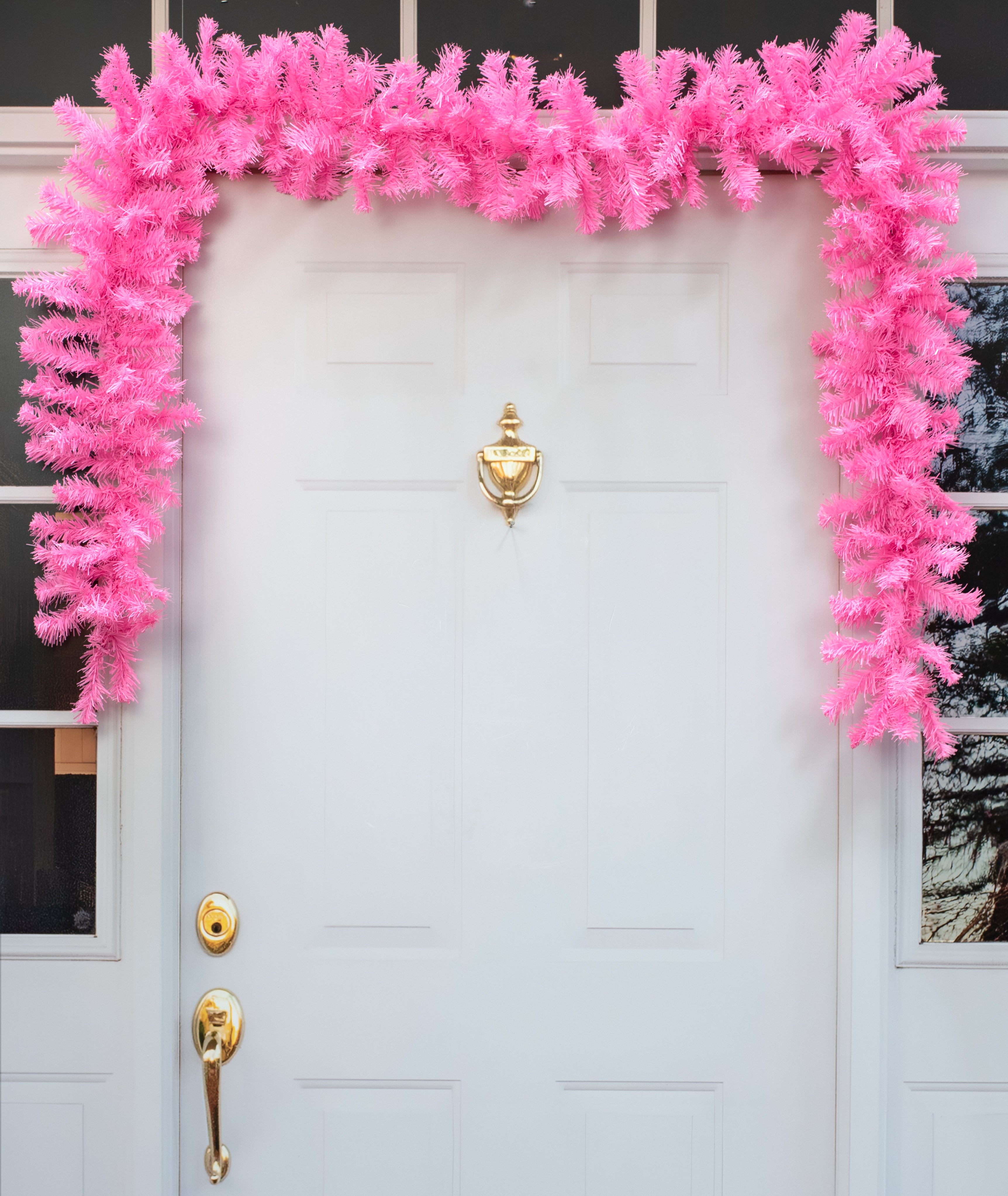 9' PVC Pine Garland: Pink (201 Tips) Lifestyle Photo