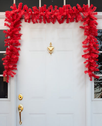 9' PVC Pine Garland: Red (201 Tips) Lifestyle Photo