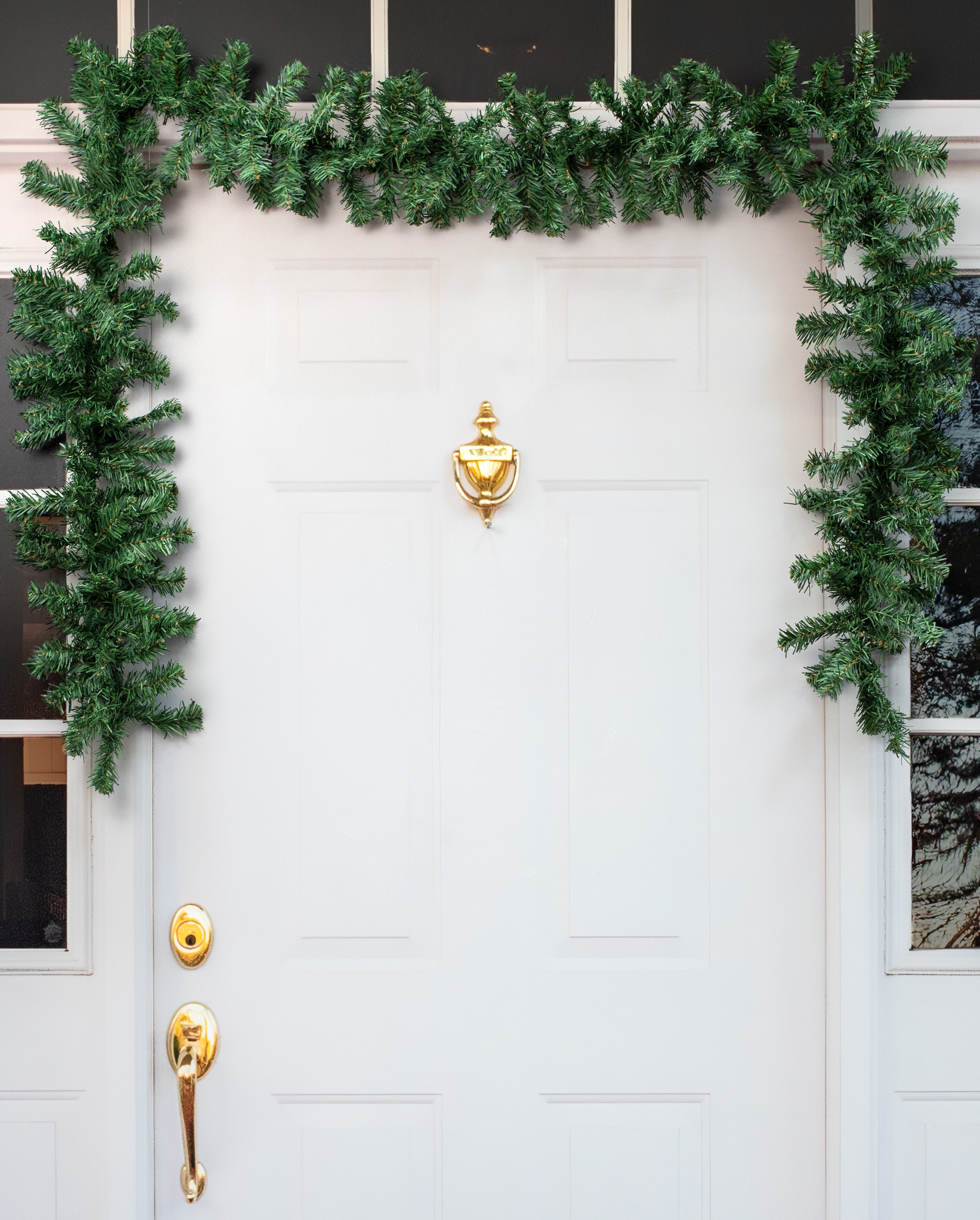 9' x 8" PVC Pine Garland: Two-Tone Green (201 Tips) Lifestyle Photo