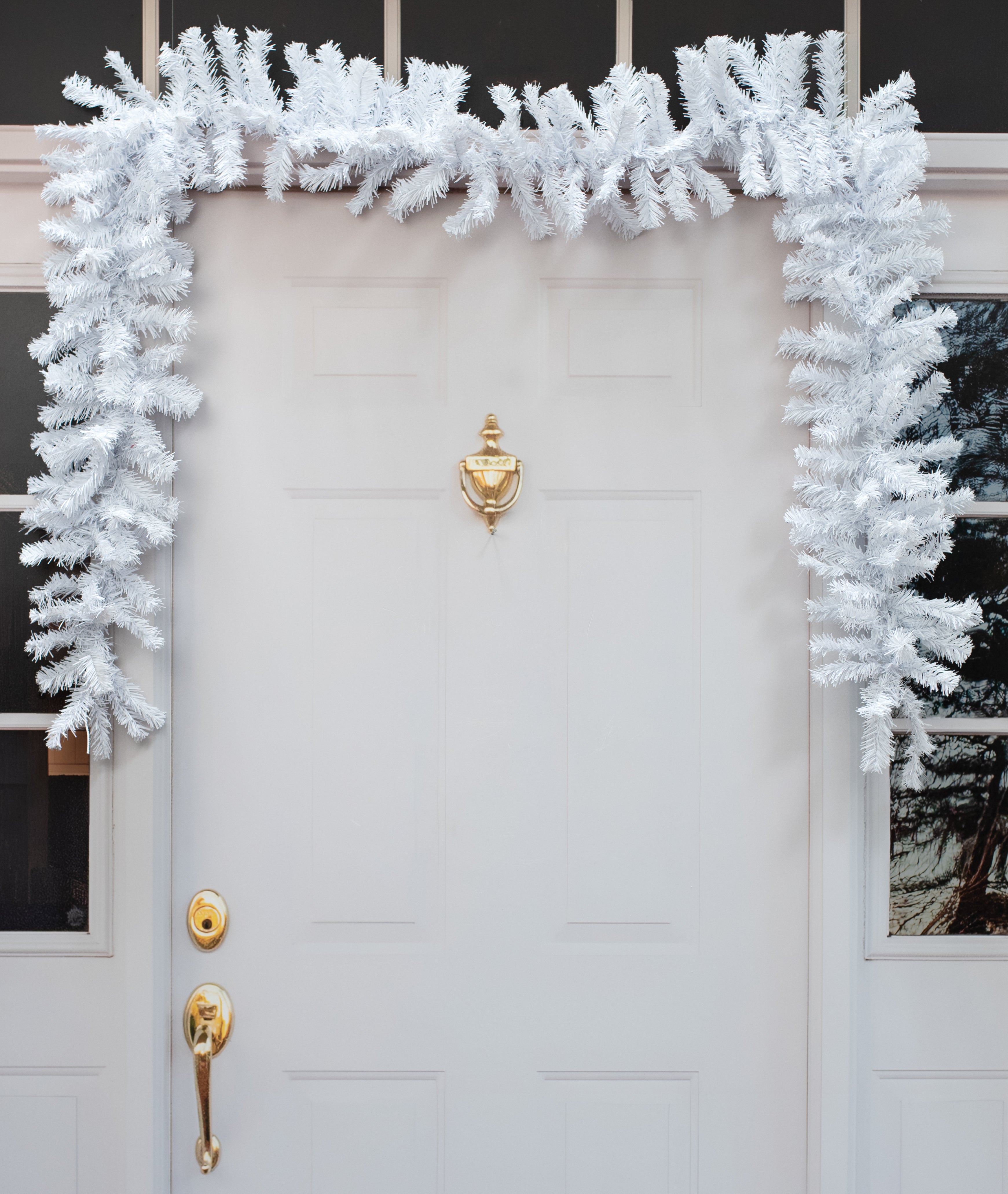 9' PVC Pine Garland: White (201 Tips) Lifestyle Photo