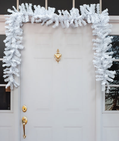 9' PVC Pine Garland: White (201 Tips) Lifestyle Photo