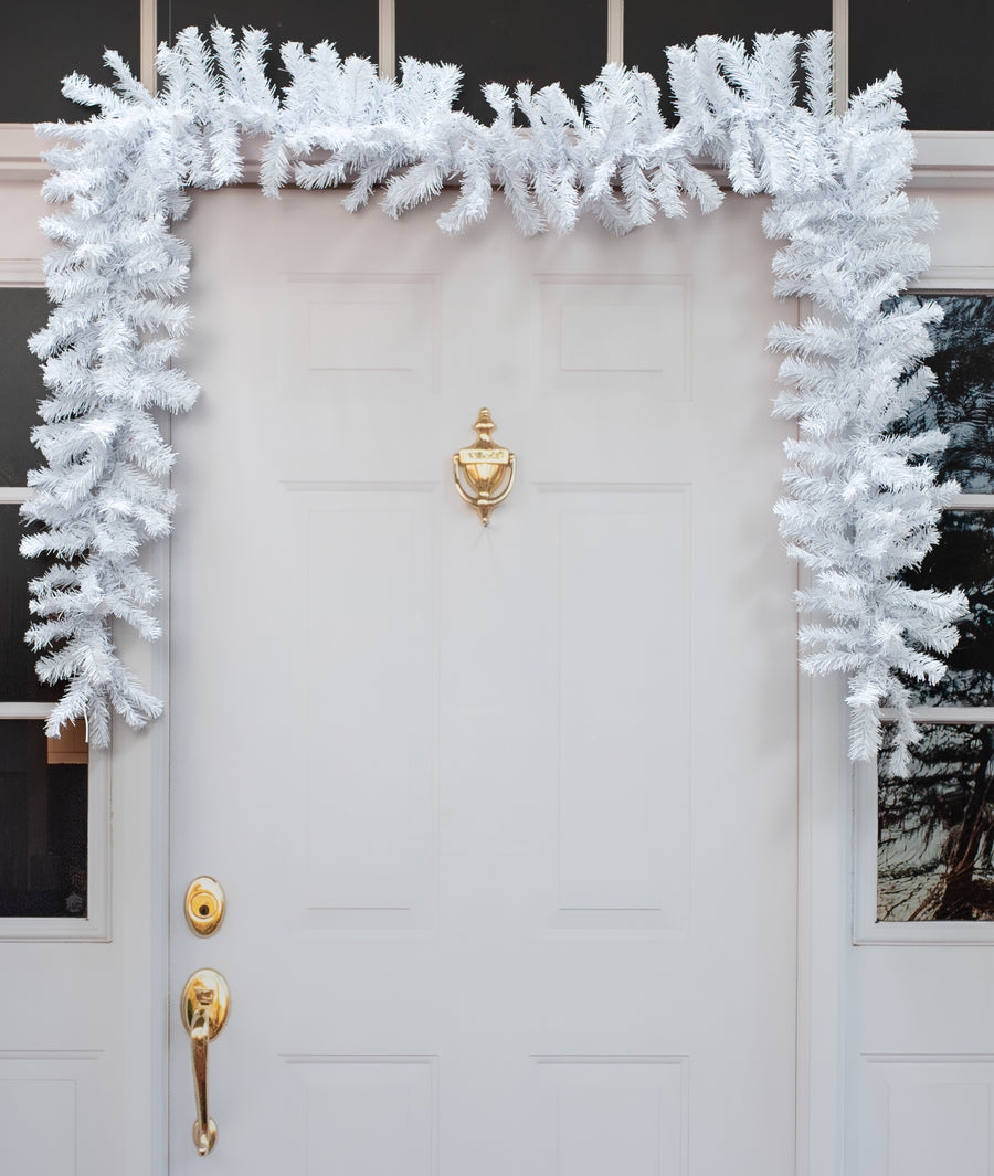 9' PVC Pine Garland: White (201 Tips) Lifestyle Photo