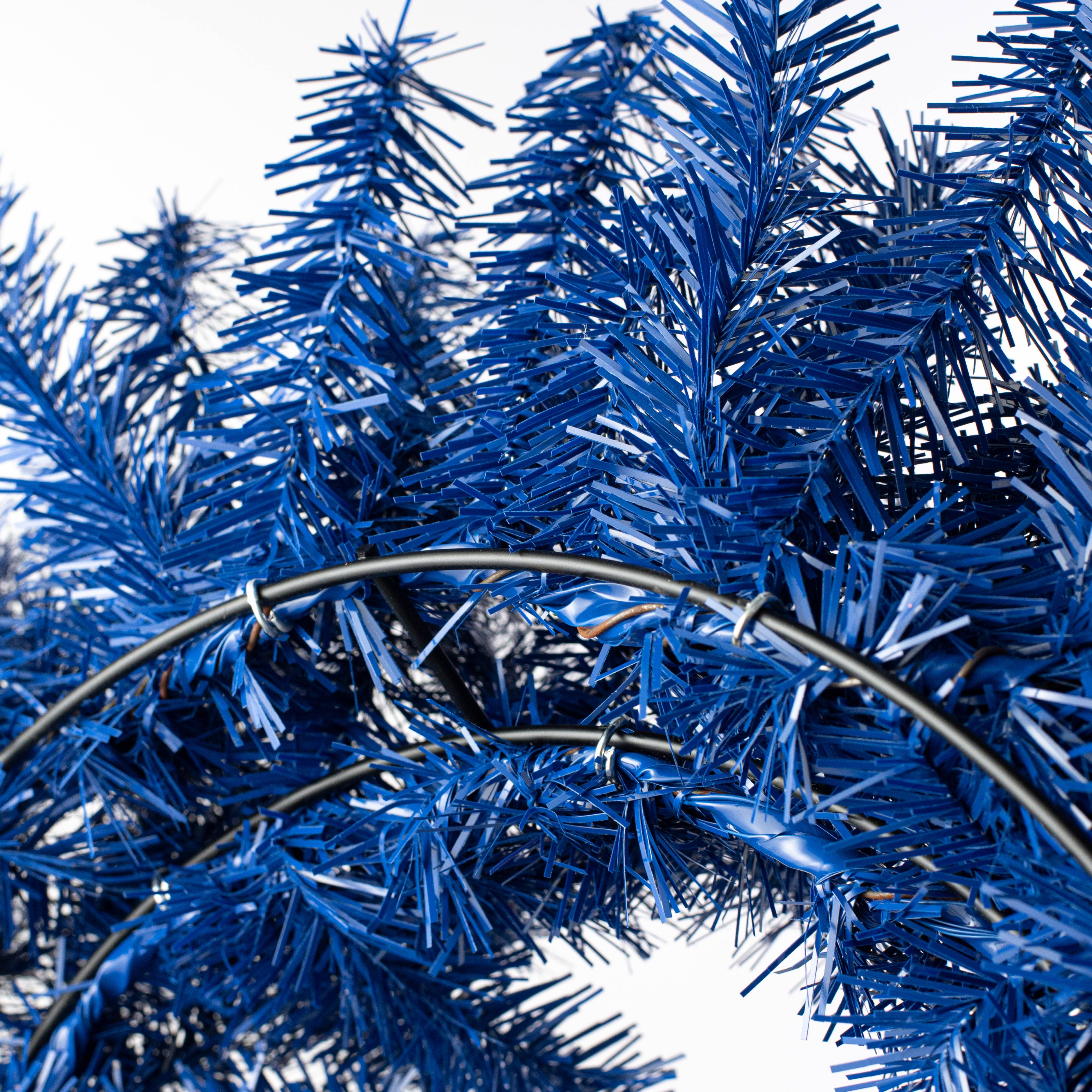 24" PVC Pine Wreath: Blue detail photo 3